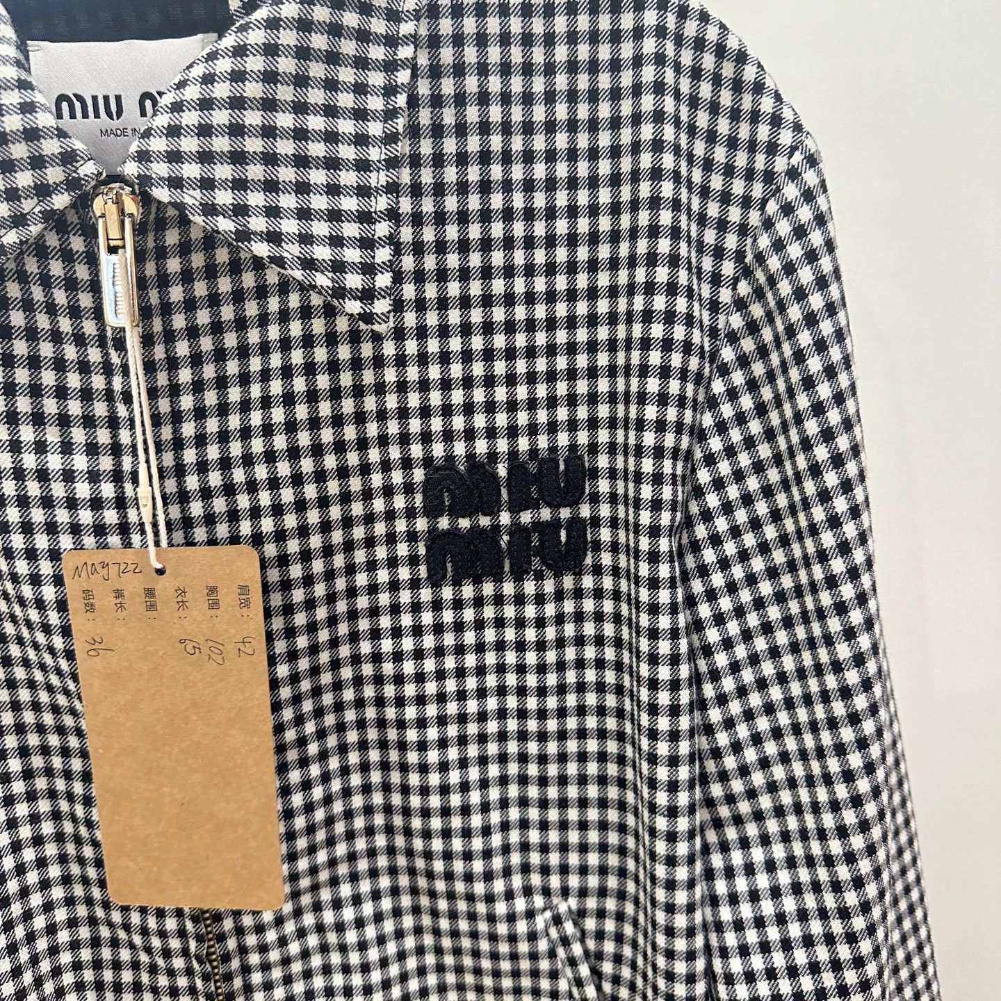 Miu Miu MIU MIU may722 houndstooth all over logo women's jacket 36 Size XS / US 0-2 / IT 36-38 - 3 Thumbnail