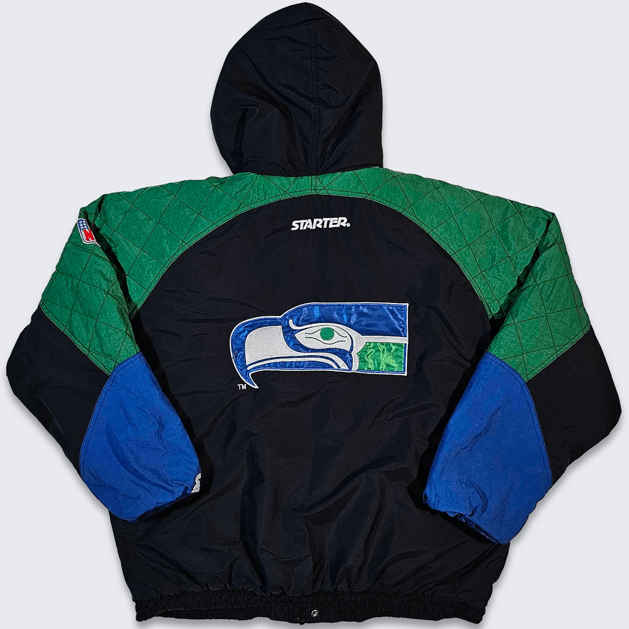 image of Nfl x Starter Seattle Seahawks Vintage 90's Starter Jacket in Blue Green, Men's (Size 2XL)