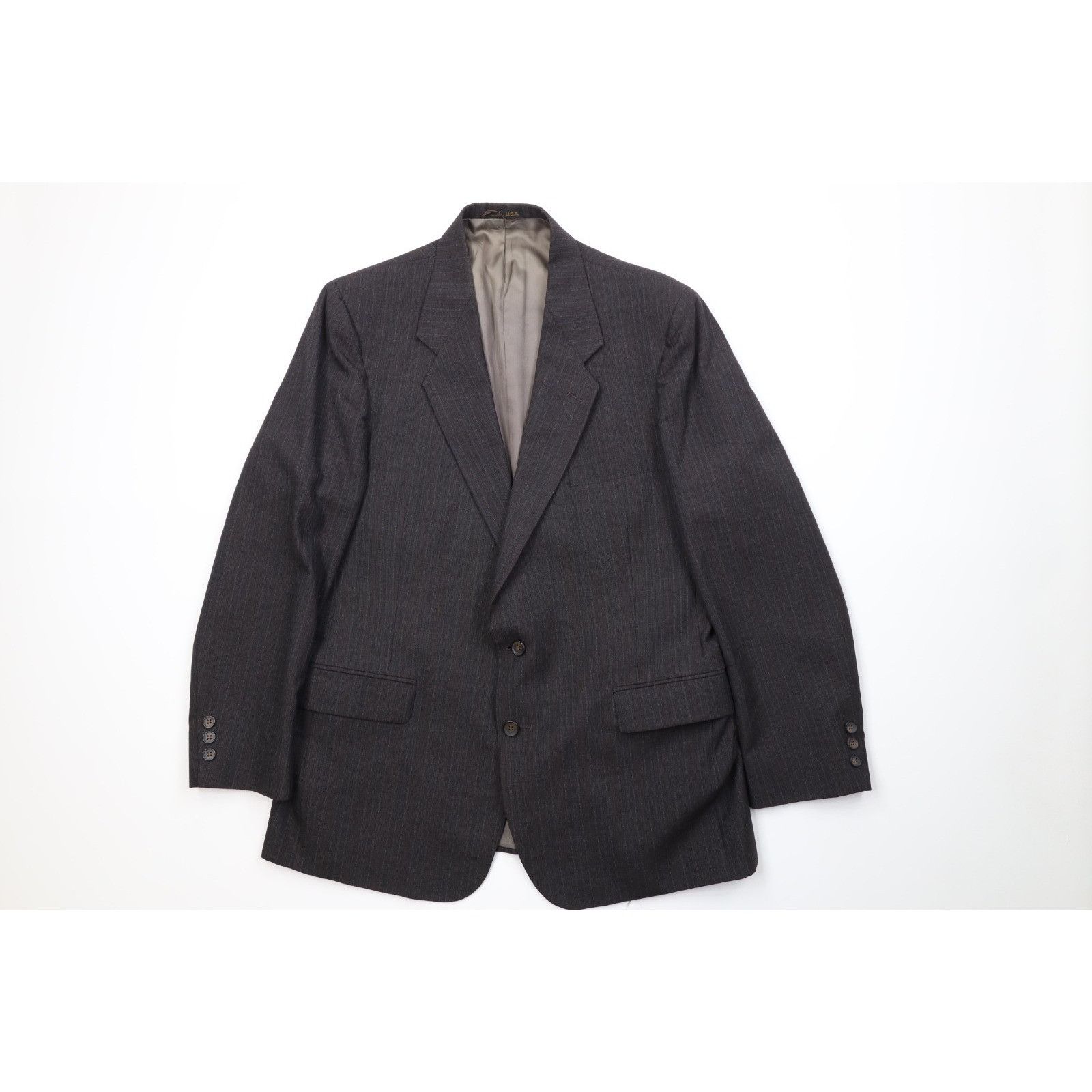 Vintage Vintage 70s Streetwear 2 Piece Pinstriped Knit Suit Size 46R - 2 Thumbnail
