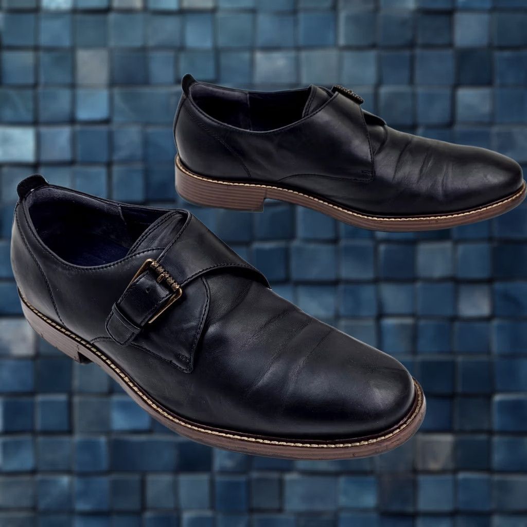 Cole Haan Cole Haan Grand OS Monk Strap Oxford Loafer Men 12 Black Leather C26115 Dress Shoe - Vintage? No Size US 12 / EU 45 - 1 Thumbnail