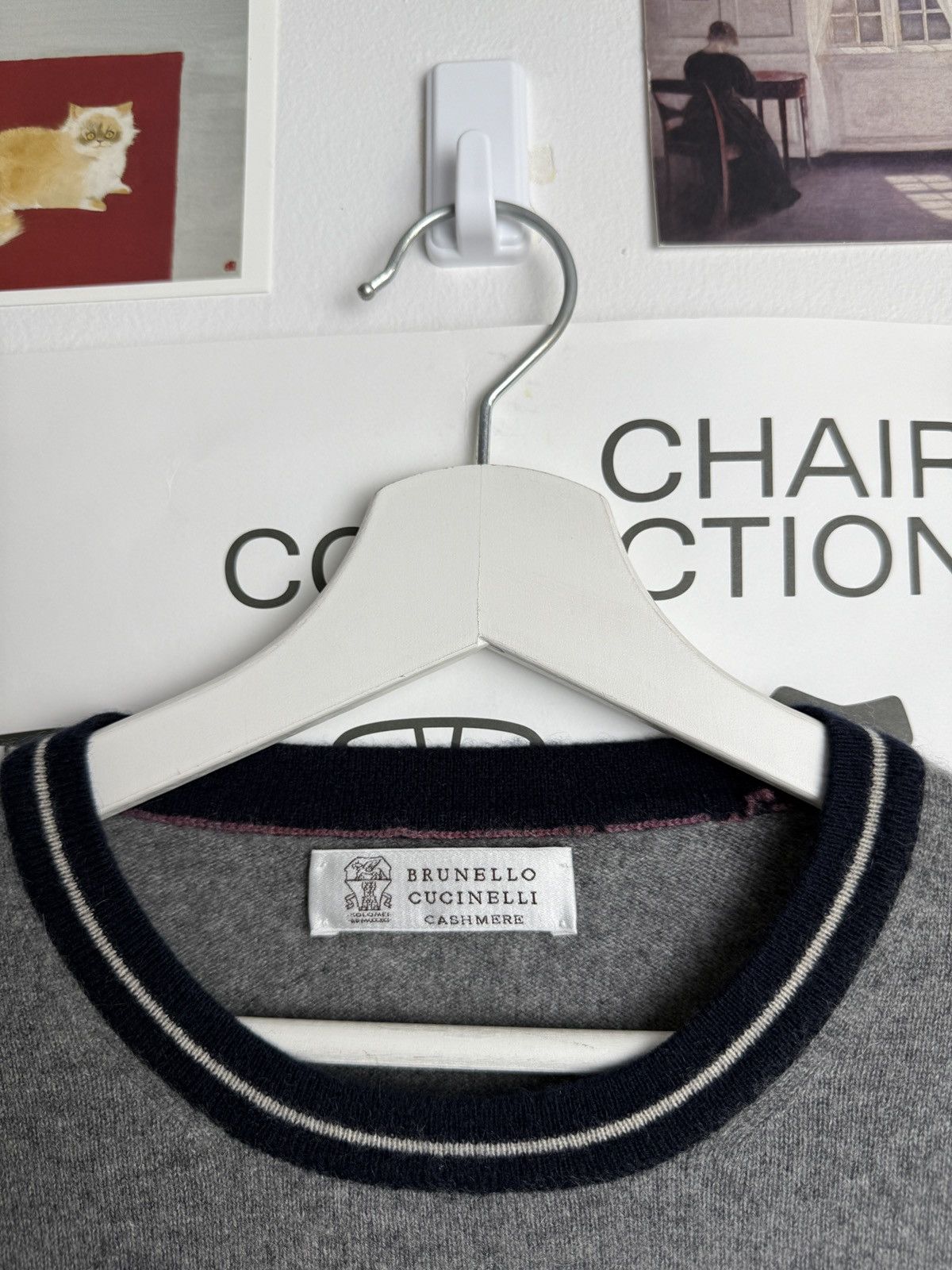Brunello Cucinelli × Designer Brunello Cucinelli basic cashmere grey sweater L luxury Size US L / EU 52-54 / 3 - 3 Thumbnail