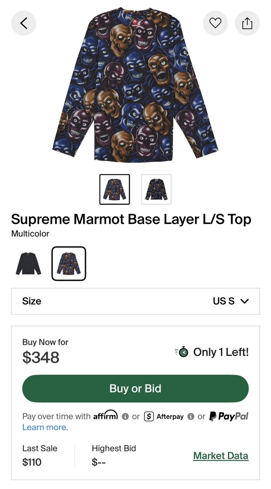Supreme Supreme marmot skull pile thermal Size US S / EU 44-46 / 1 - 10 Thumbnail