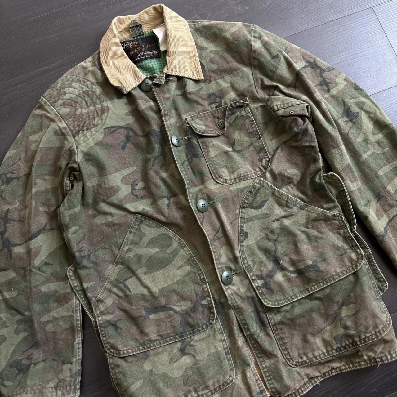 Sears × Vintage Vintage 80s Sears Camo Button Size US XL / EU 56 / 4 - 2 Thumbnail