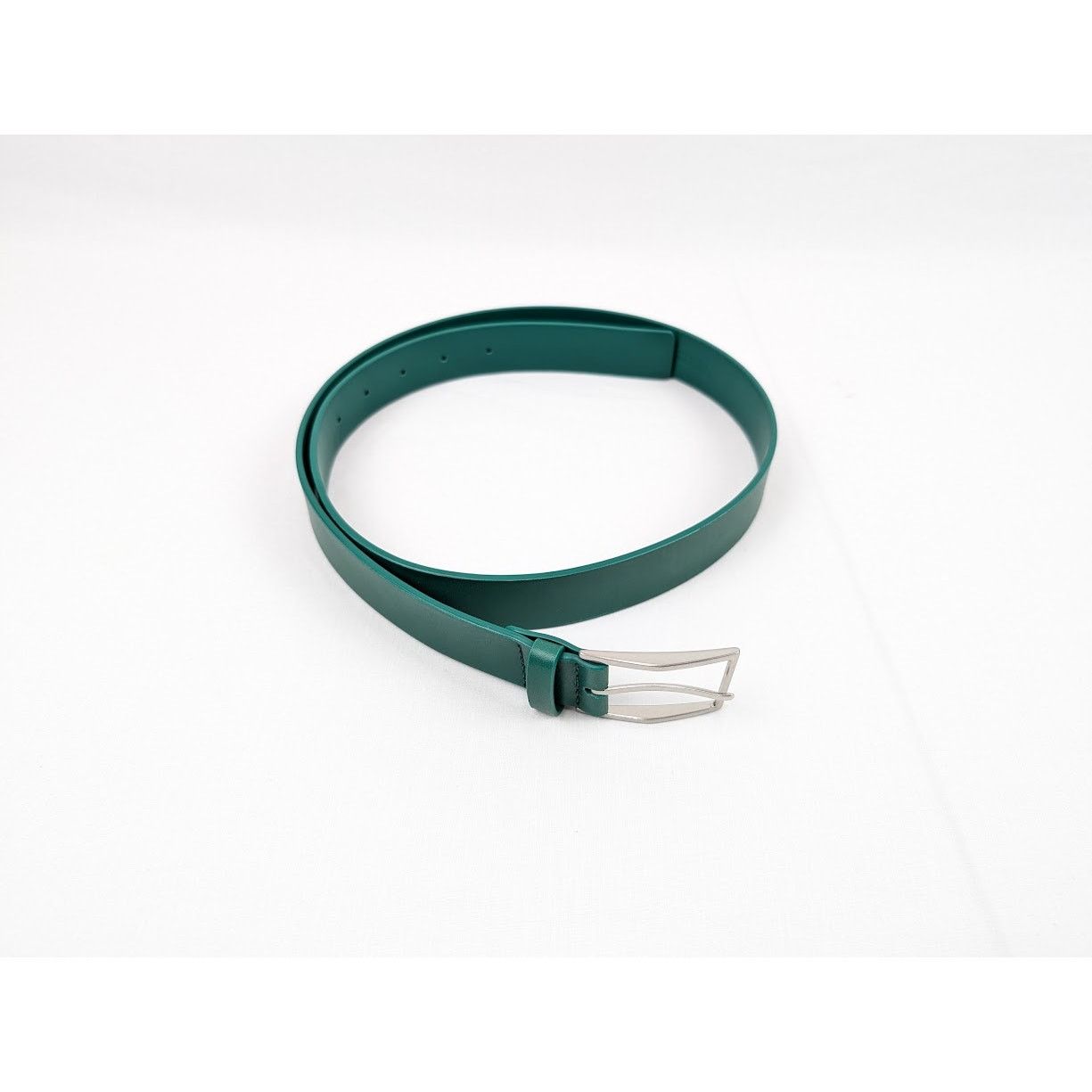 Bottega Veneta o1rshd1 Size: 95/ French Calf Nappa Belt Racing Green/Silver Size 36 - 1 Thumbnail