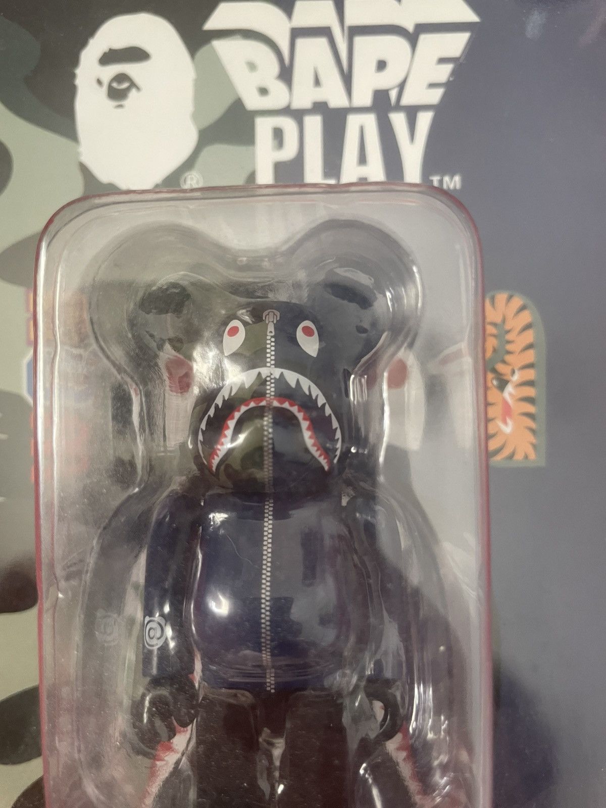Bape BAPE 1st Camo Navy Blue Shark Bearbrick 100% Size ONE SIZE - 3 Thumbnail