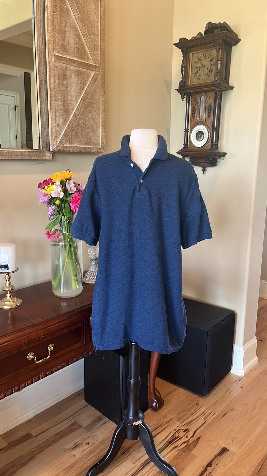 Chaps Chaps Navy Blue Solid Short Sleeve Polo Size US M / EU 48-50 / 2 - 1 Thumbnail