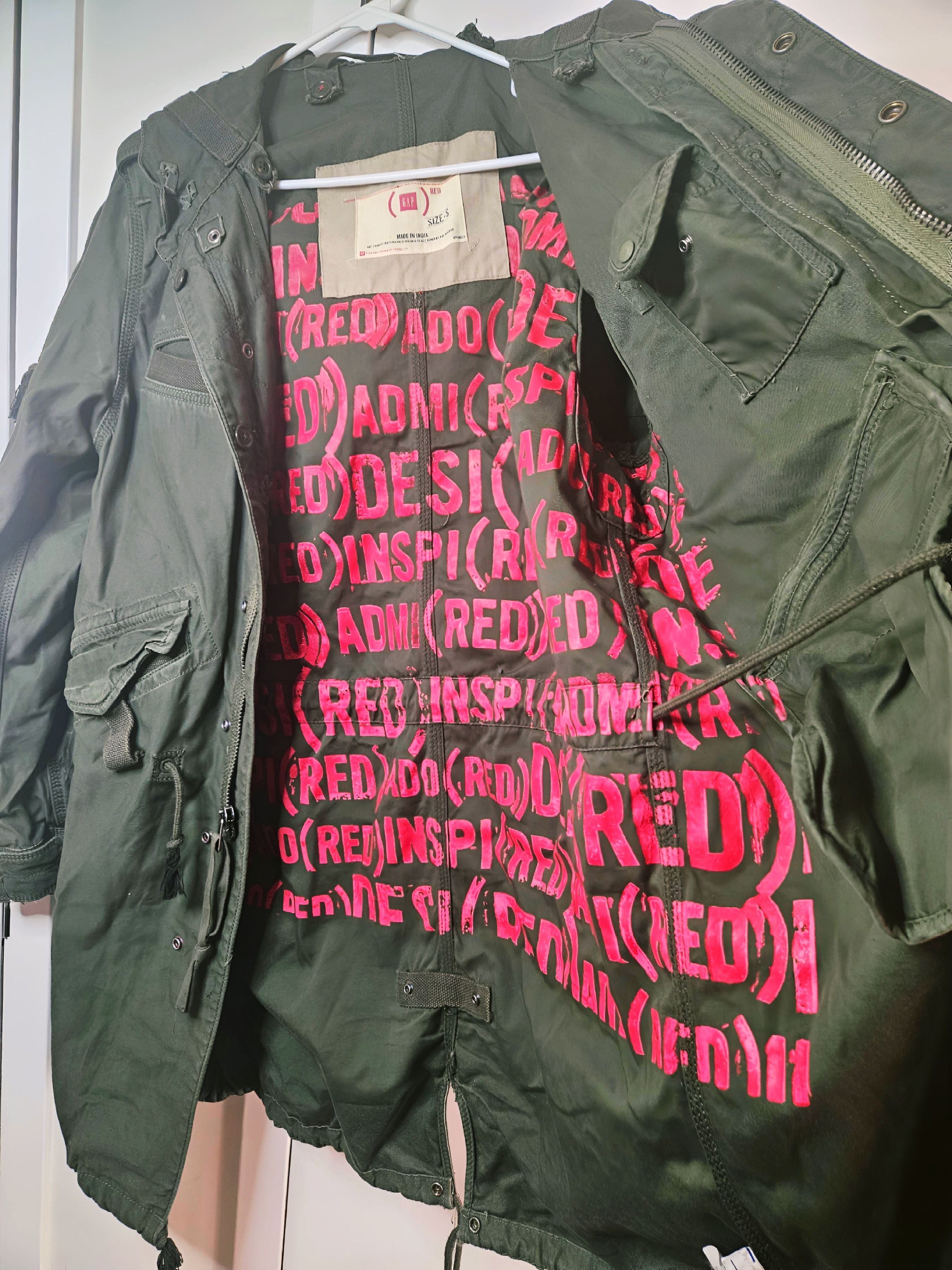 Gap Gap + BONO (RED) Limited Edition Military Parka Size S / US 4 / IT 40 - 8 Thumbnail