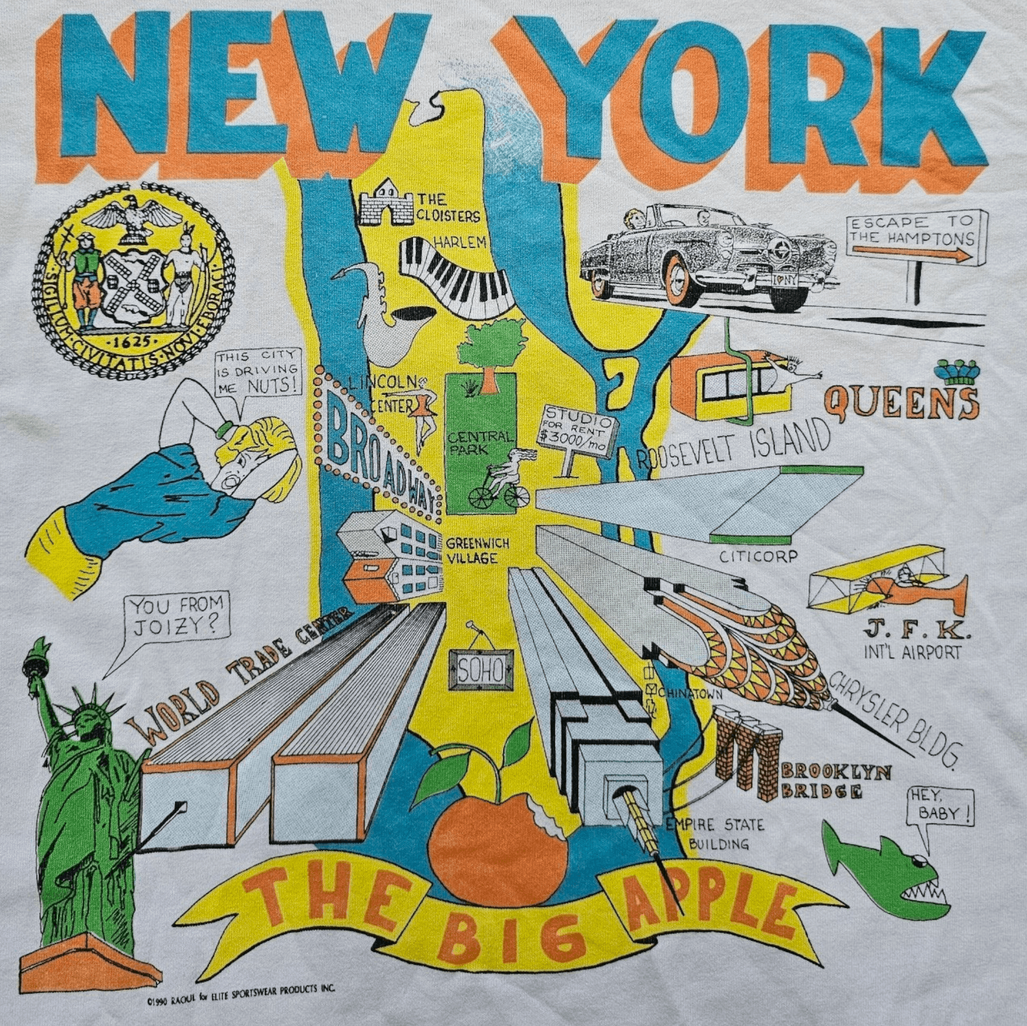 Vintage New York 1990 Tee Size US L / EU 52-54 / 3 - 2 Thumbnail