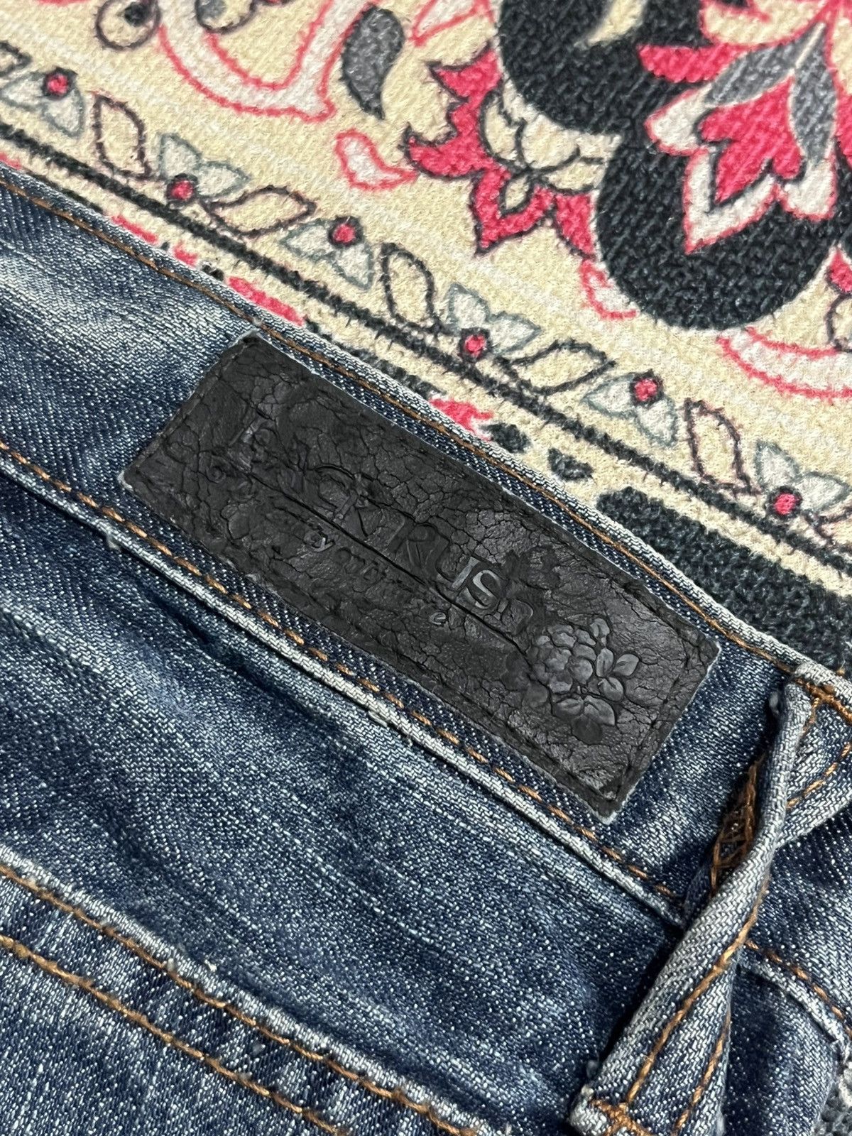 Kapital Japanese Brand Back Rush Distressed Sashiko Stitch Blue Jean Size US 31 - 7 Thumbnail