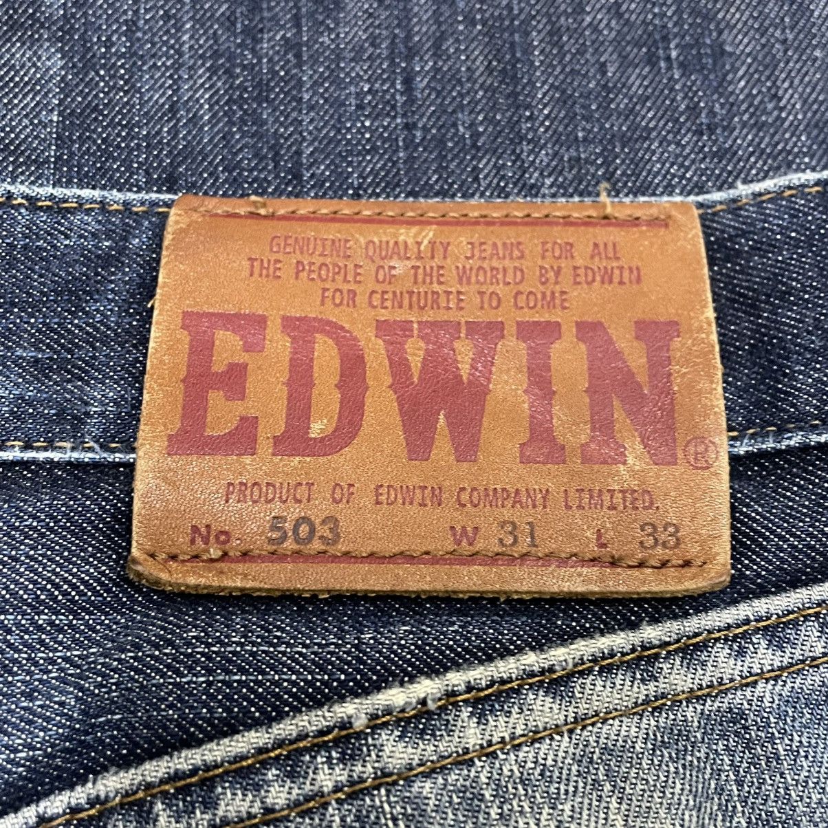Edwin 🔥Vintage Edwin 503 Stoned Washed Ripped Distress Denim Jeans Size US 31 - 12 Thumbnail