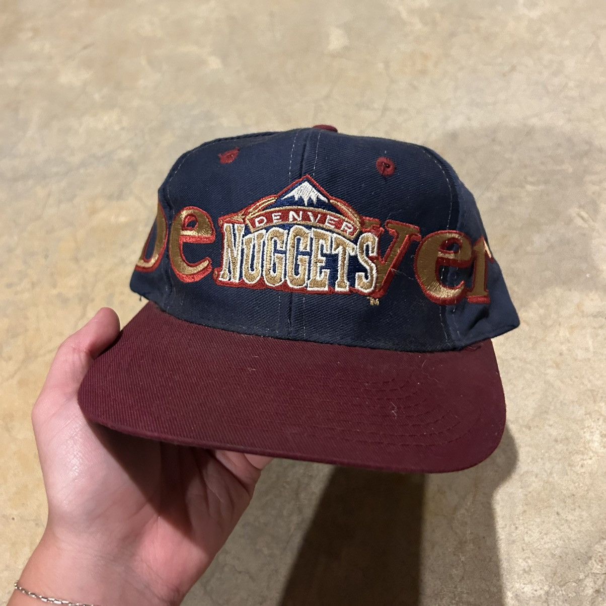 Logo 7 Vintage 1990s Denver Nuggets Wrap Around NBA Snapback Hat Size ONE SIZE - 2 Thumbnail