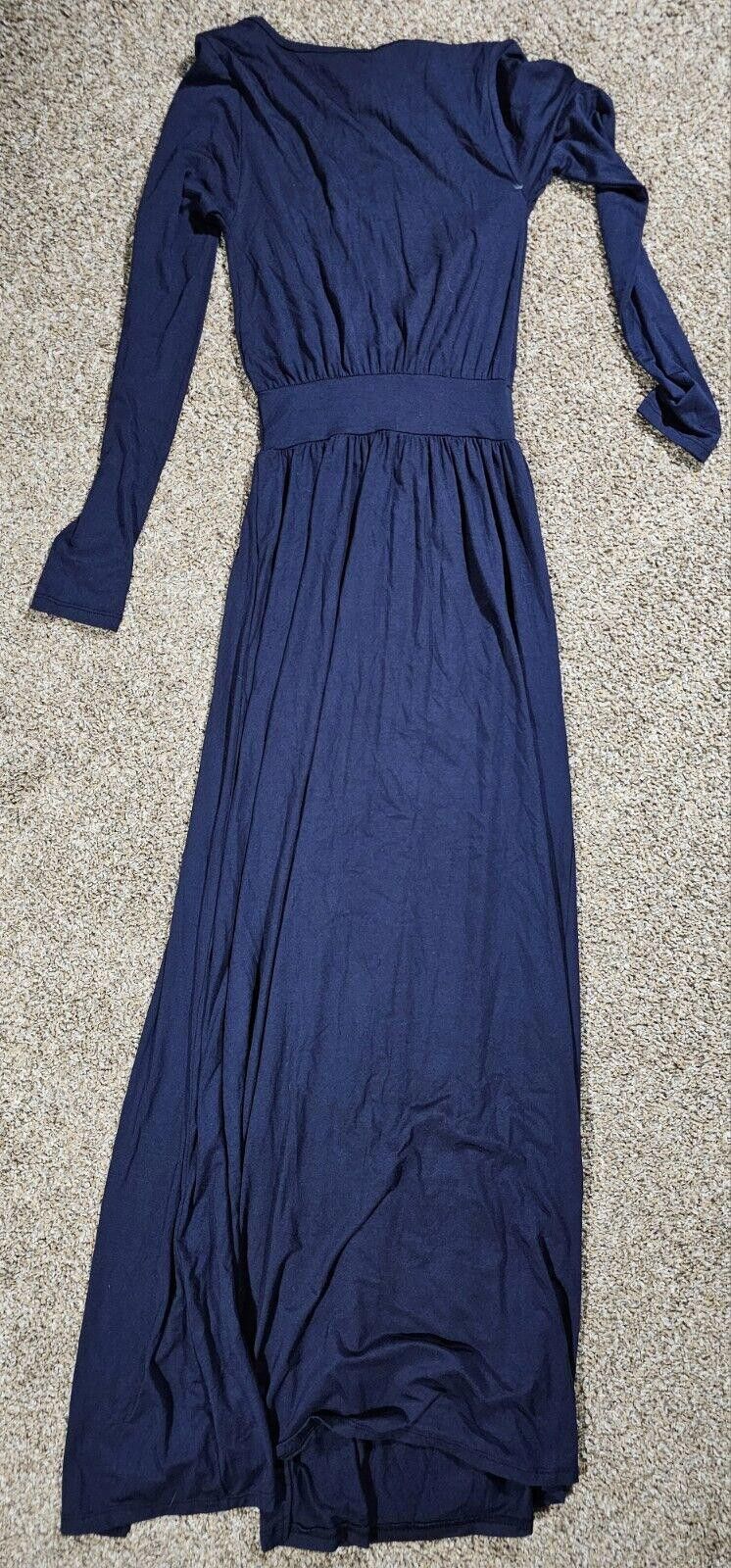 Designer Go Couture Dress S Blue Micro Modal USA MADE Leg Slit Size S / US 4 / IT 40 - 9 Thumbnail