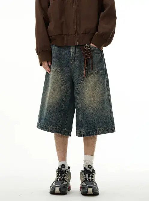 Other American retro wide-leg straight washed cargo denim shorts Size US 32 / EU 48 - 1 Thumbnail