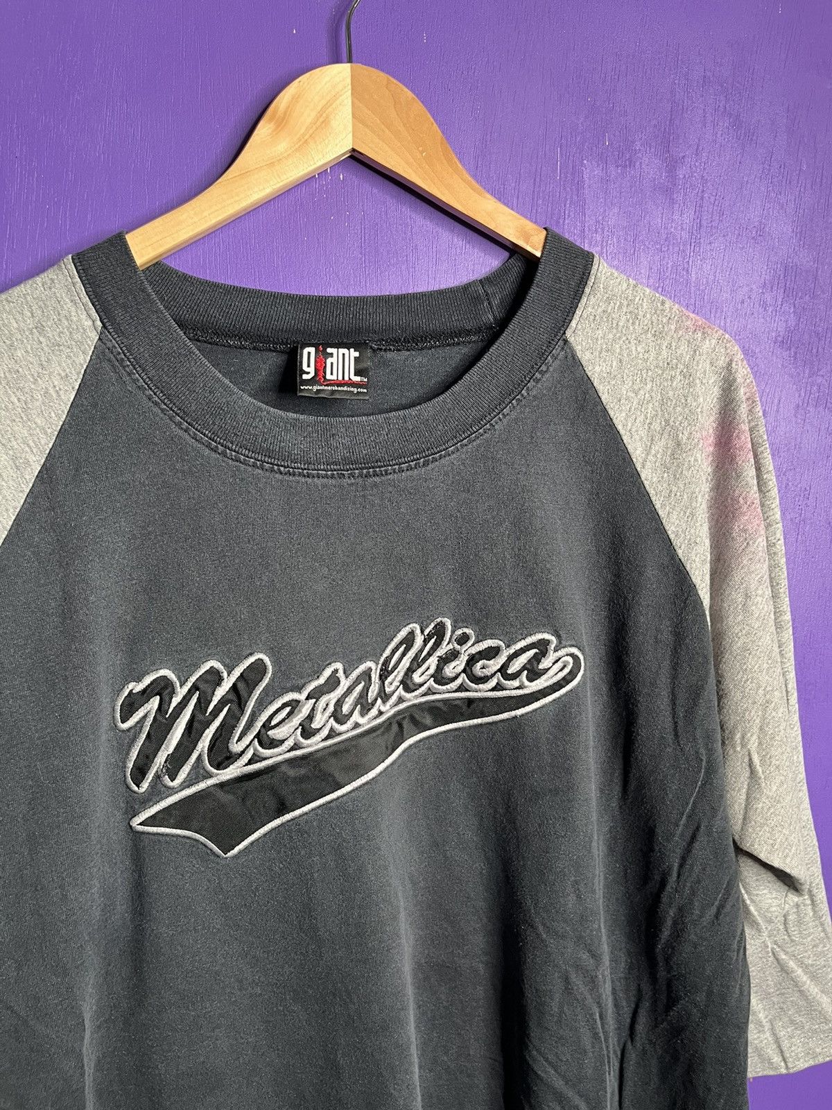 Band Tees × Metallica × Vintage Vintage 90s Metallica script logo baseball t-shirt Size US XL / EU 56 / 4 - 3 Thumbnail