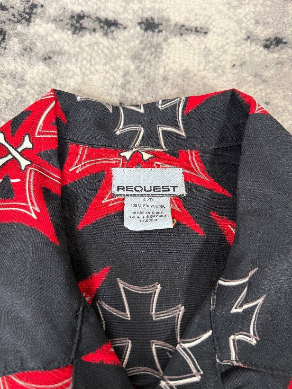 Vintage Y2K Request Skull Cross Full Print Shirt Size US L / EU 52-54 / 3 - 4 Thumbnail