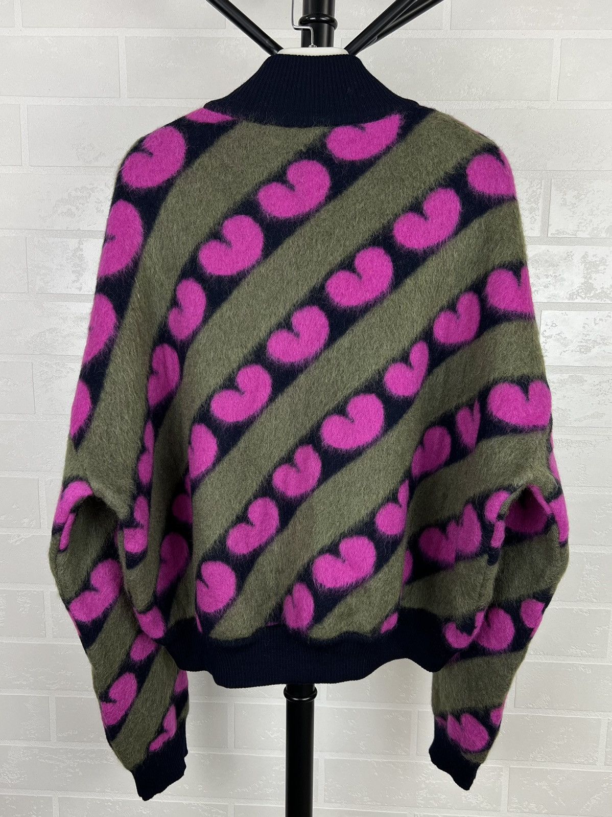 Marni MARNI Sweater Mohair Wool HEARTS Striped Pattern Logo Wmn’s Size S / US 4 / IT 40 - 7 Thumbnail