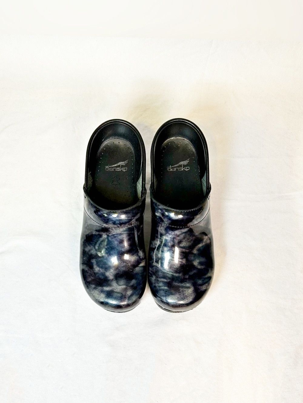 Dansko Dansko Marbled Black Gray Leather Professional Clogs Size US 10 / IT 40 - 3 Thumbnail