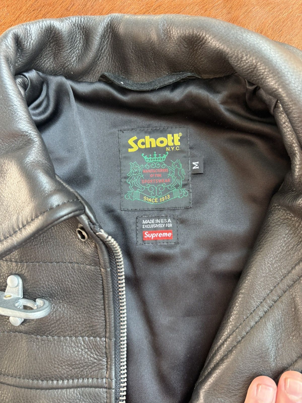 Schott × Supreme Supreme Schott Leather Clip Jacket Size US M / EU 48-50 / 2 - 7 Thumbnail