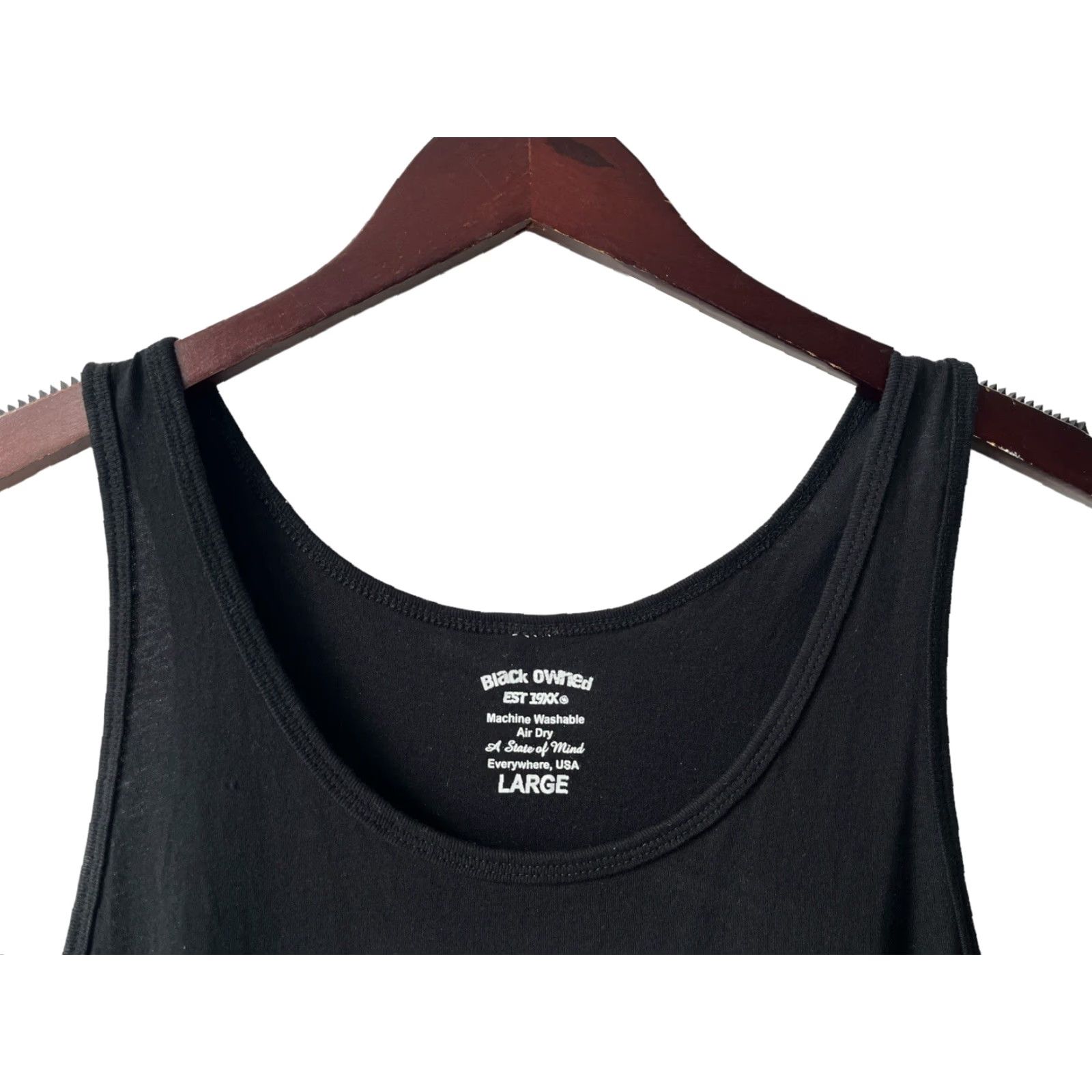 Vintage VINTAGE BLACK OWNED Tank Shirt Mens L Black 2019 Graphic Double Sided White Screen Print Size US L / EU 52-54 / 3 - 2 Thumbnail