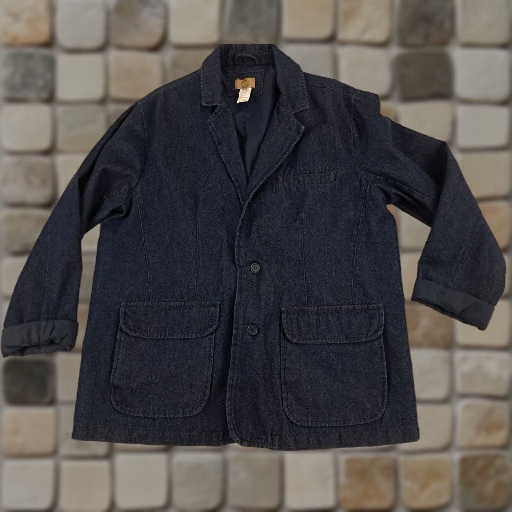 Haband VINTAGE Haband Travlers Denim Blue Jean Button Blazer Lined Coat Large Men Jacket Blazer Size US 33 - 1 Thumbnail