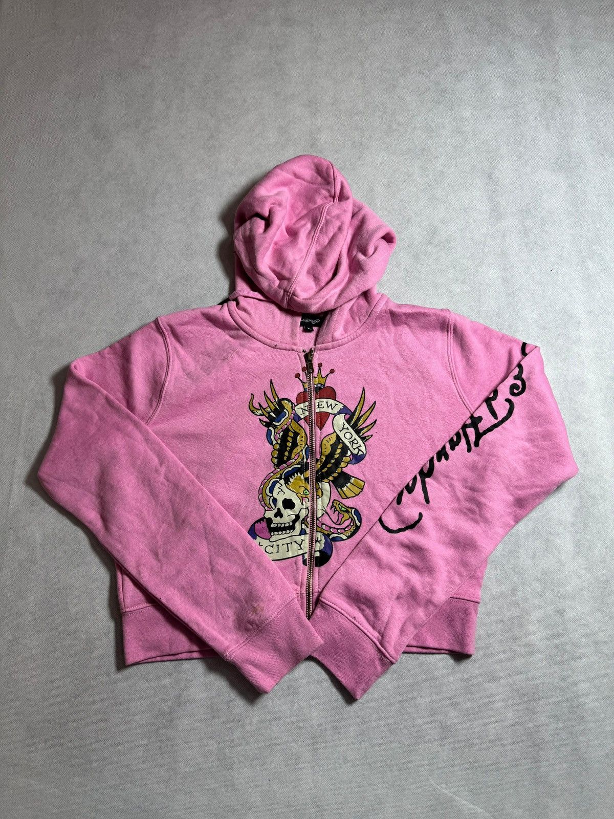 Ed Hardy Ed Hardy Women’s Pink Zipper Hoodie (Unworn) Size XL / US 12-14 / IT 48-50 - 1 Thumbnail