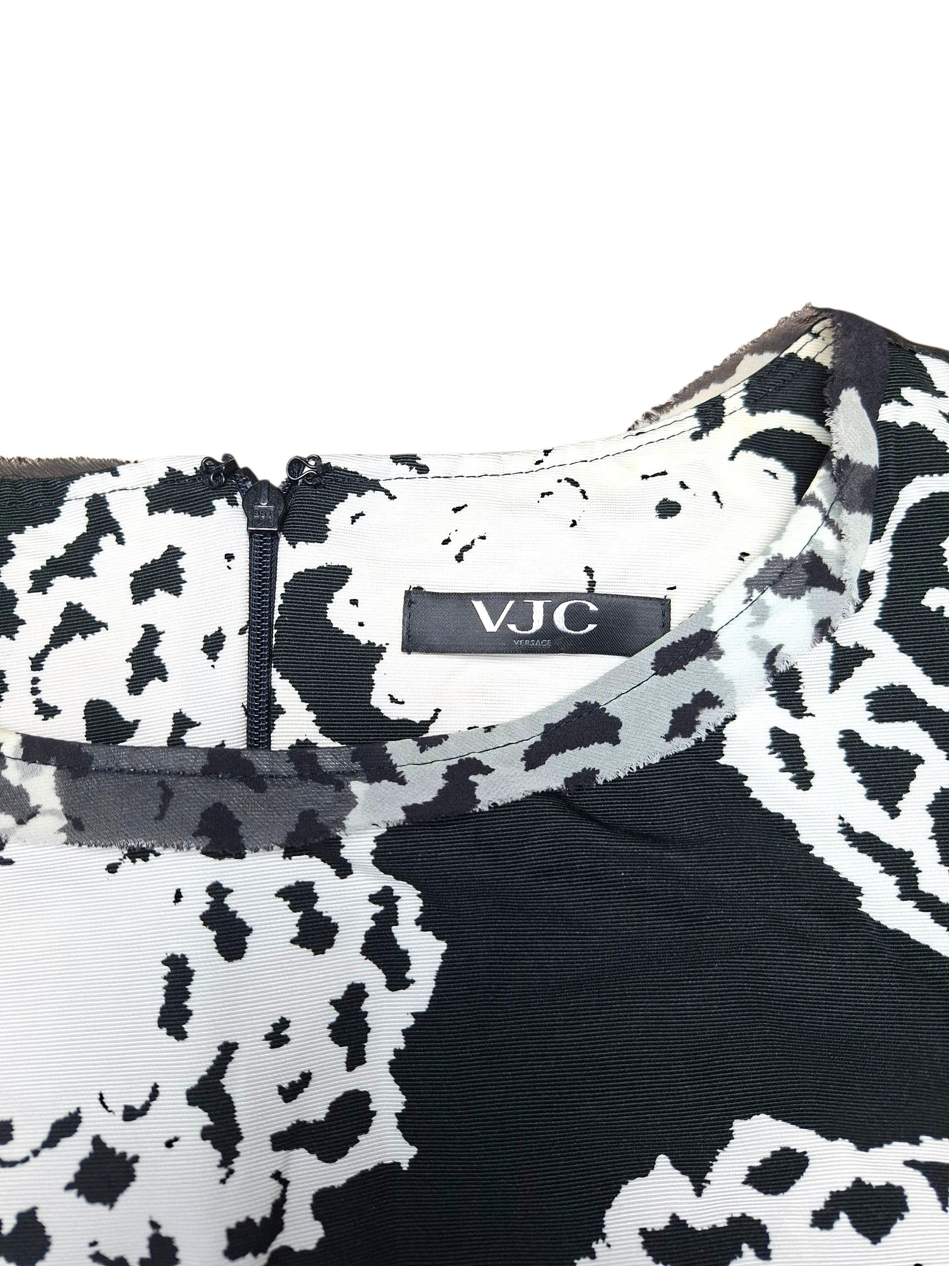 Versace Jeans Couture Vintage VJC Versace Floral Mini Dress Black White Size S / US 4 / IT 40 - 3 Thumbnail