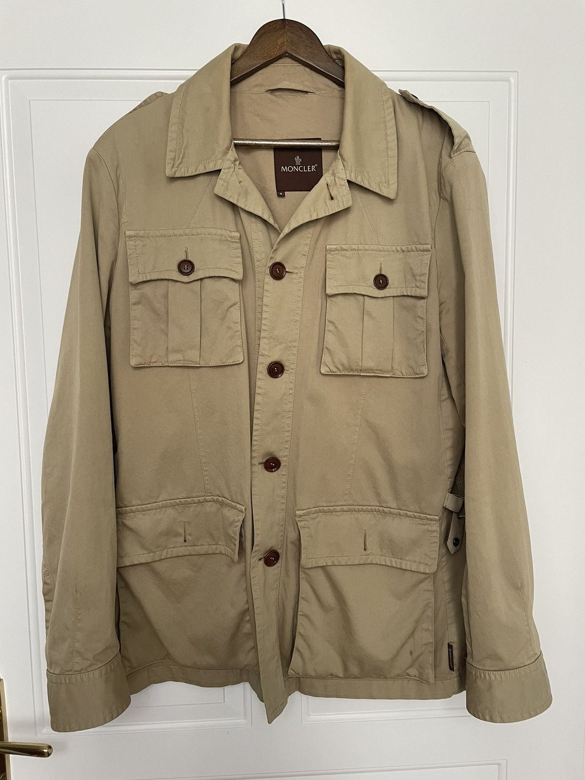 image of Moncler Military Jacket in Beige, Men's (Size Medium)