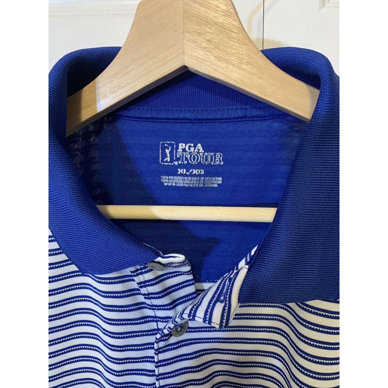 PGA Tour PGA Tour Polo Shirt Men’s Sz XL Navy Blue Striped Golf Size US XL / EU 56 / 4 - 2 Thumbnail