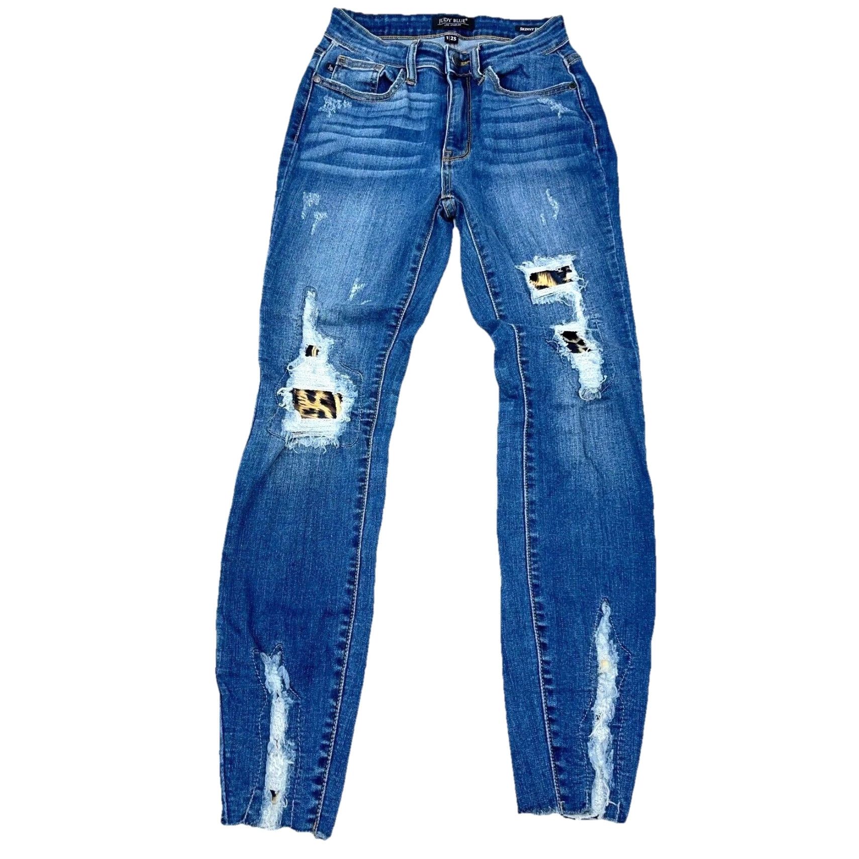 Vintage Judy Blue Jeans Women Skinny Mid Rise 25 Blue Denim 5-Pocket Distressed? No. 26in Inseam Slim Classic Modern Pants Size 25 Womens Jeans Size 42" / US 20 - 2 Thumbnail