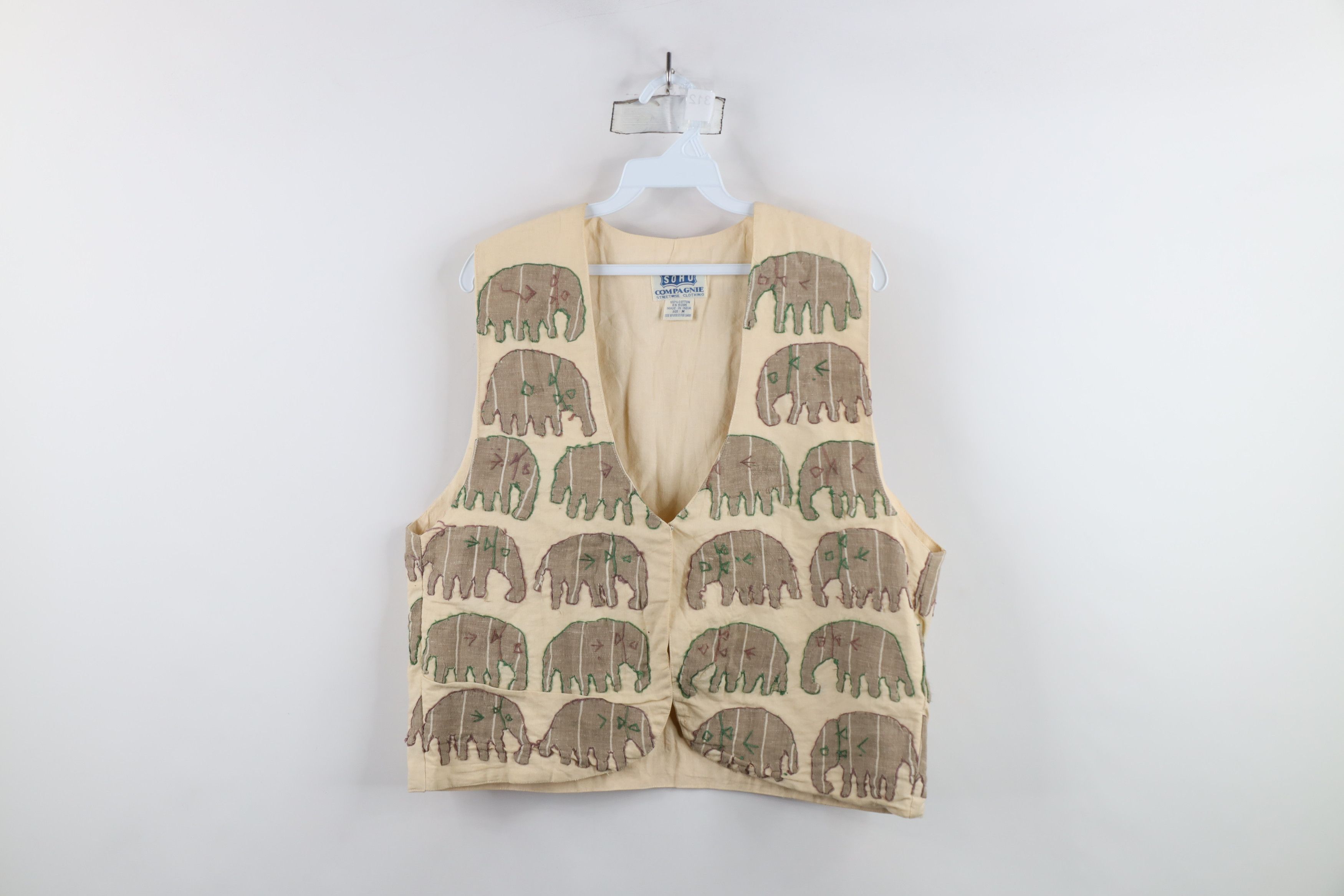 Vintage Vintage 70s Streetwear Distressed Elephant Patch Vest Jacket Size M / US 6-8 / IT 42-44 - 1 Thumbnail
