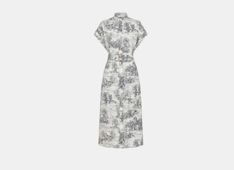 Dior o1w1db10326 511R87 Mid-Length Dress in White/Blue Size XL / US 12-14 / IT 48-50 - 1 Thumbnail