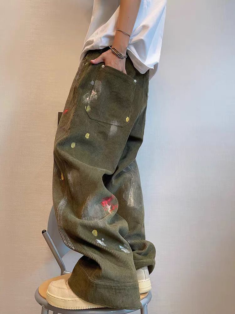 Vintage Street Graffiti Loose Hand-Painted Work Pants