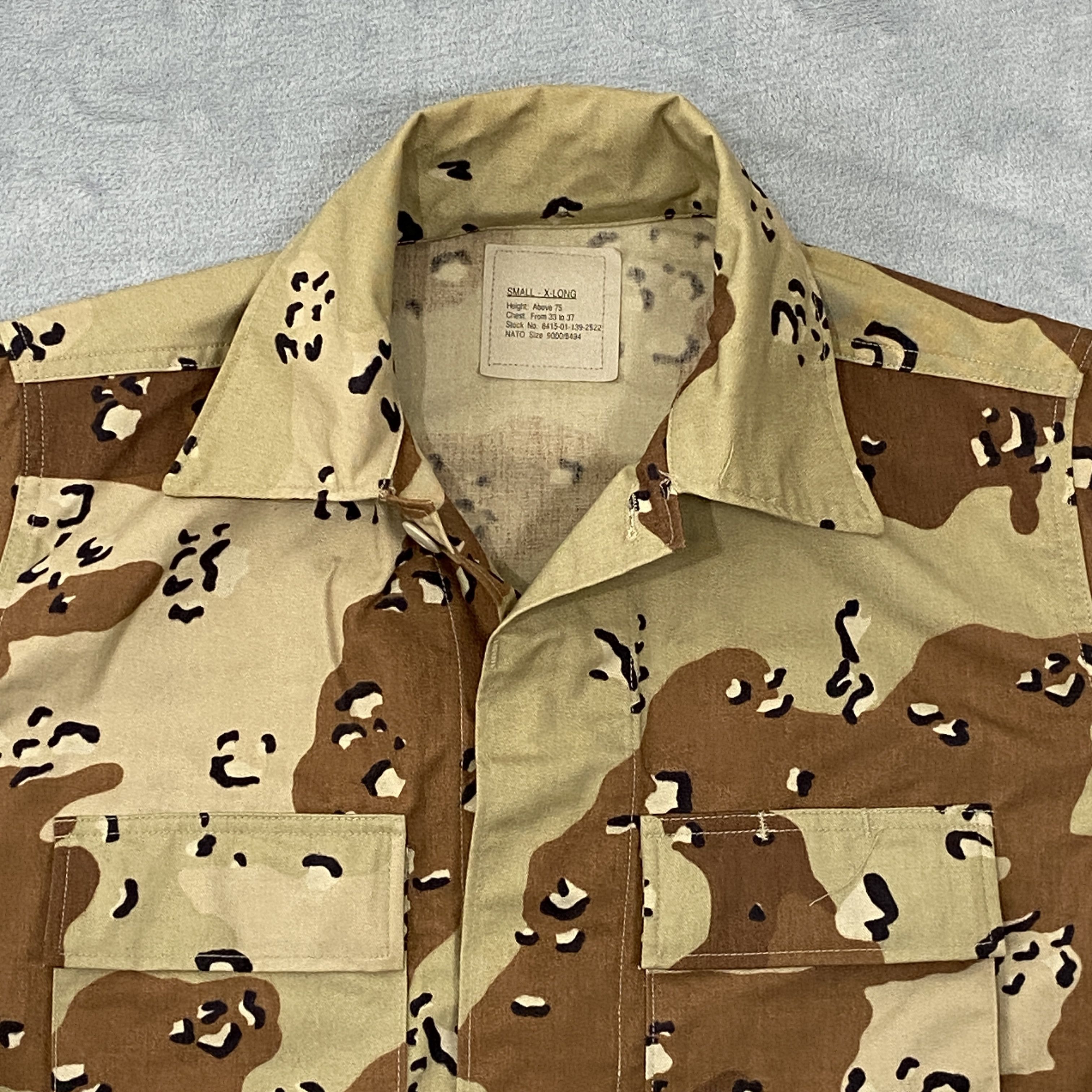Vintage Combat Battle Dress Jacket Small X-Long Chocolate Chip Camo Size US S / EU 44-46 / 1 - 4 Thumbnail