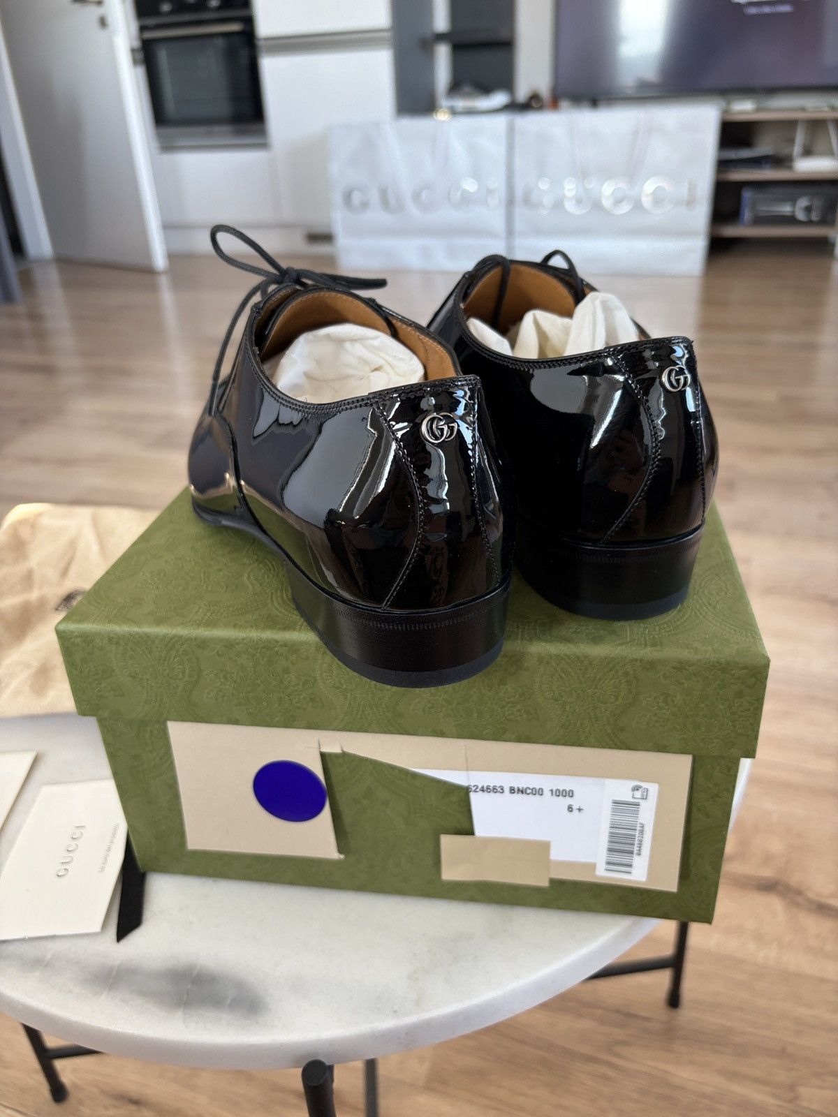 Gucci Gucci Worsh Patent Leather Lace-Up Shoes Size US 7.5 / EU 40-41 - 7 Thumbnail