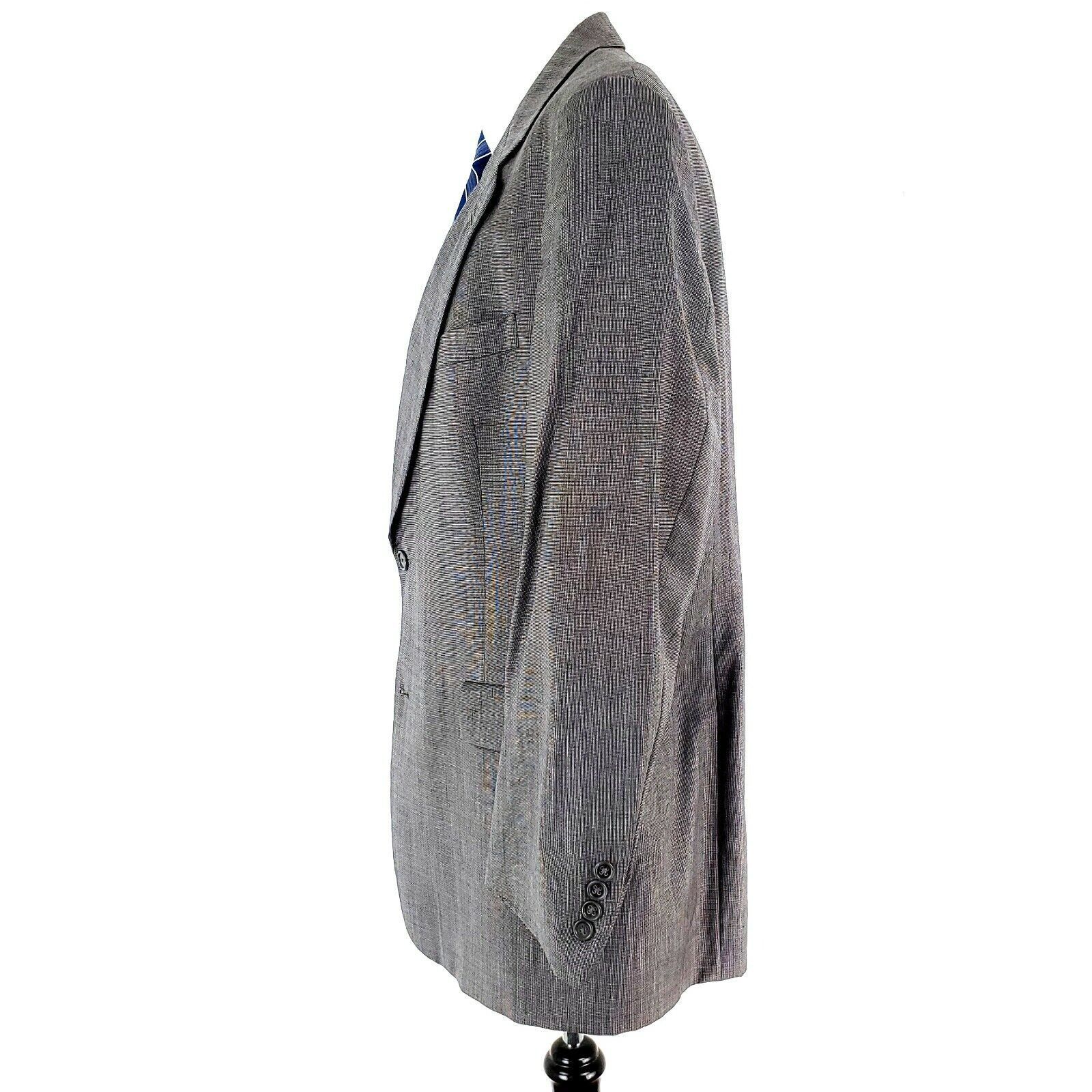 Hart Schaffner Marx Hart Schaffner Marx Wool 2 Button Blazer 44L Nailshead Gray Size 44L - 5 Thumbnail