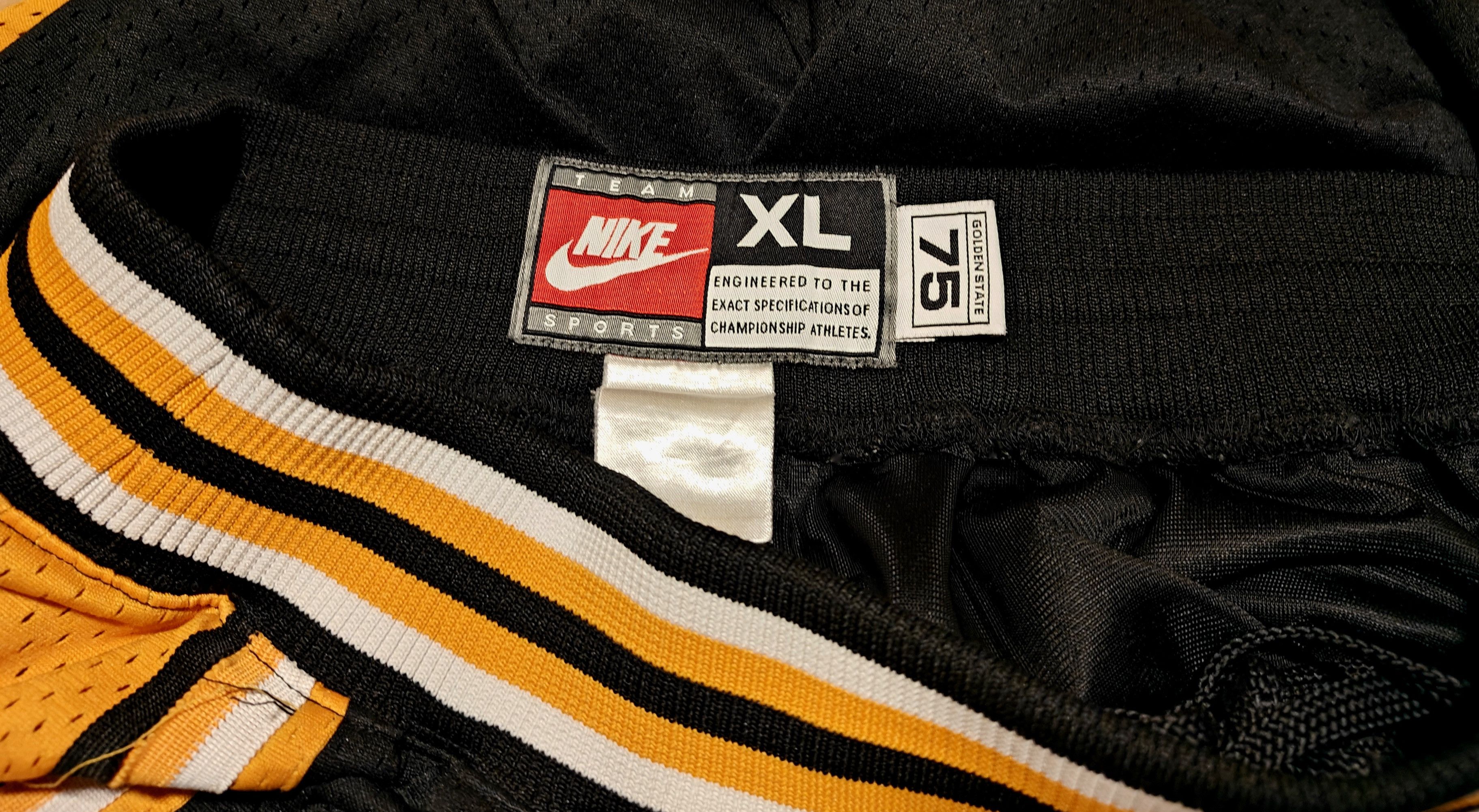 NBA × Nike × Vintage Vtg 90s Nike Golden State Warriors NBA Basketball shorts Size US 38 / EU 54 - 5 Thumbnail