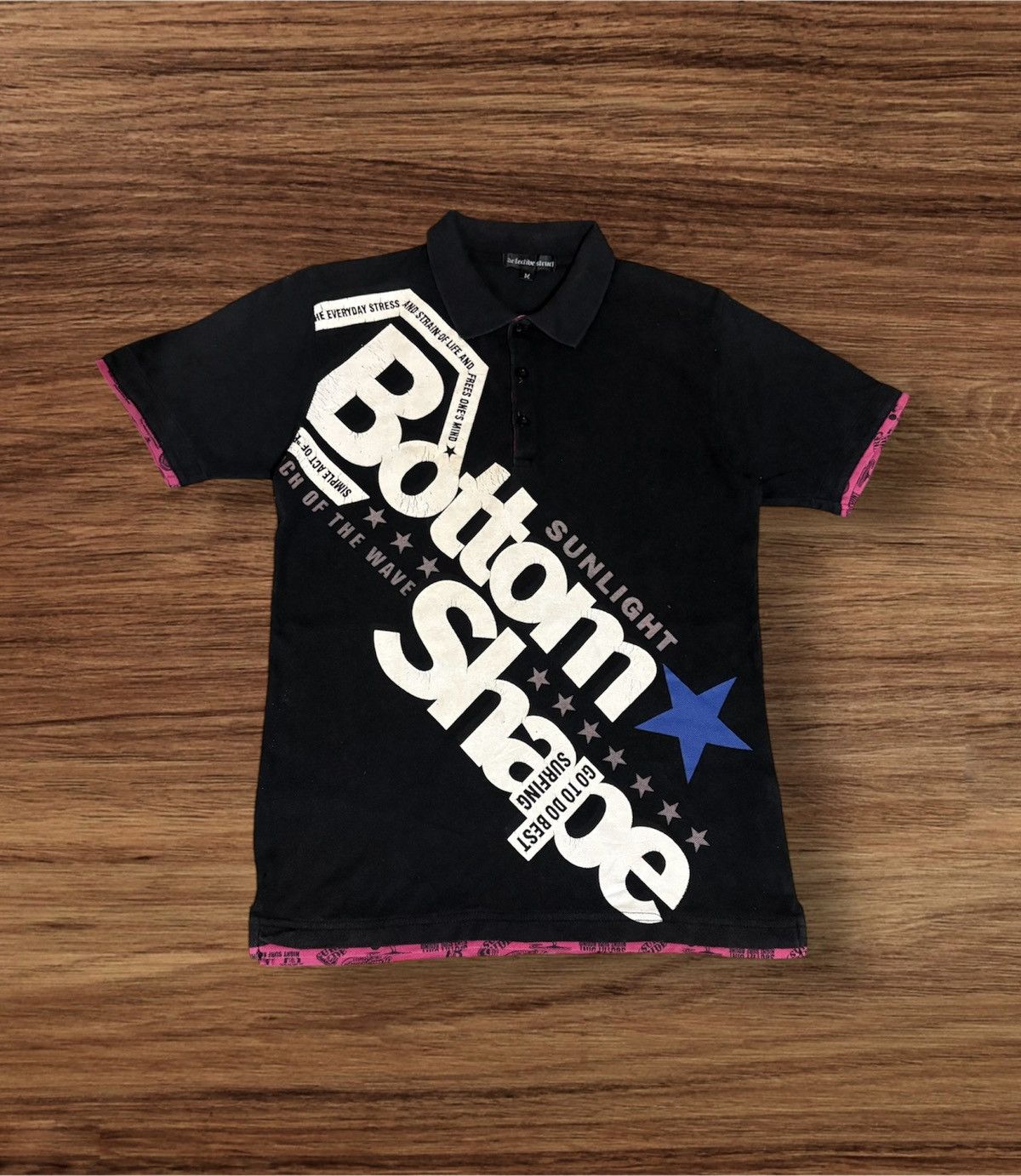 Japanese Brand × Vintage Japanese Brand defective struct Full Print Polo Tee Size US S / EU 44-46 / 1 - 2 Thumbnail