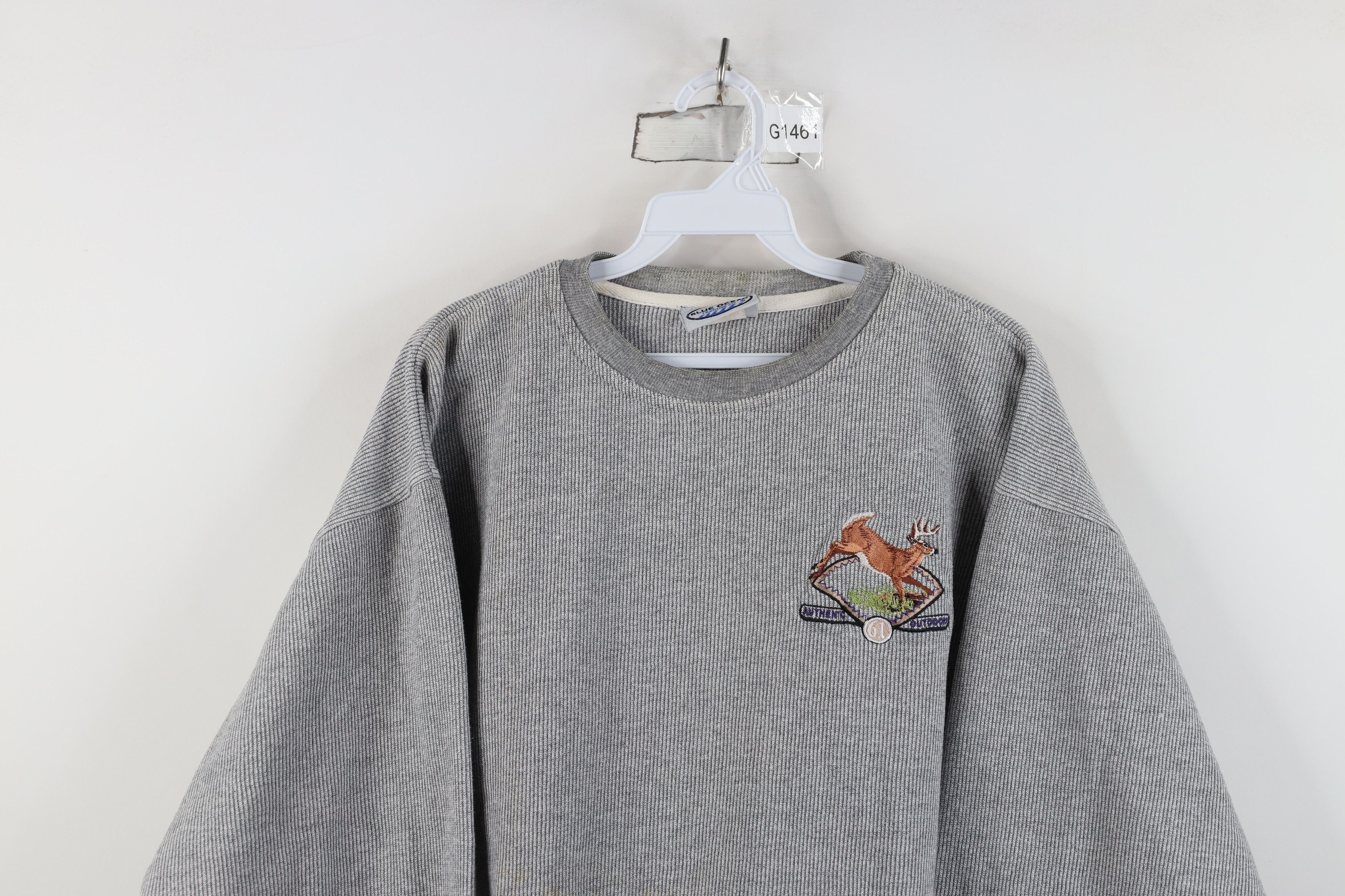 Vintage Vintage 90s Streetwear Striped Deer Buck Sweatshirt USA Size US L / EU 52-54 / 3 - 2 Thumbnail