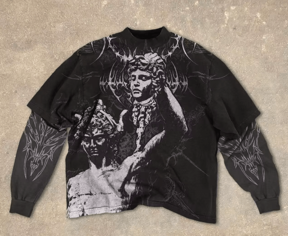 Japanese Brand Popular Select Dark Punk Fashion Cotton Tops Size US XL / EU 56 / 4 - 1 Thumbnail