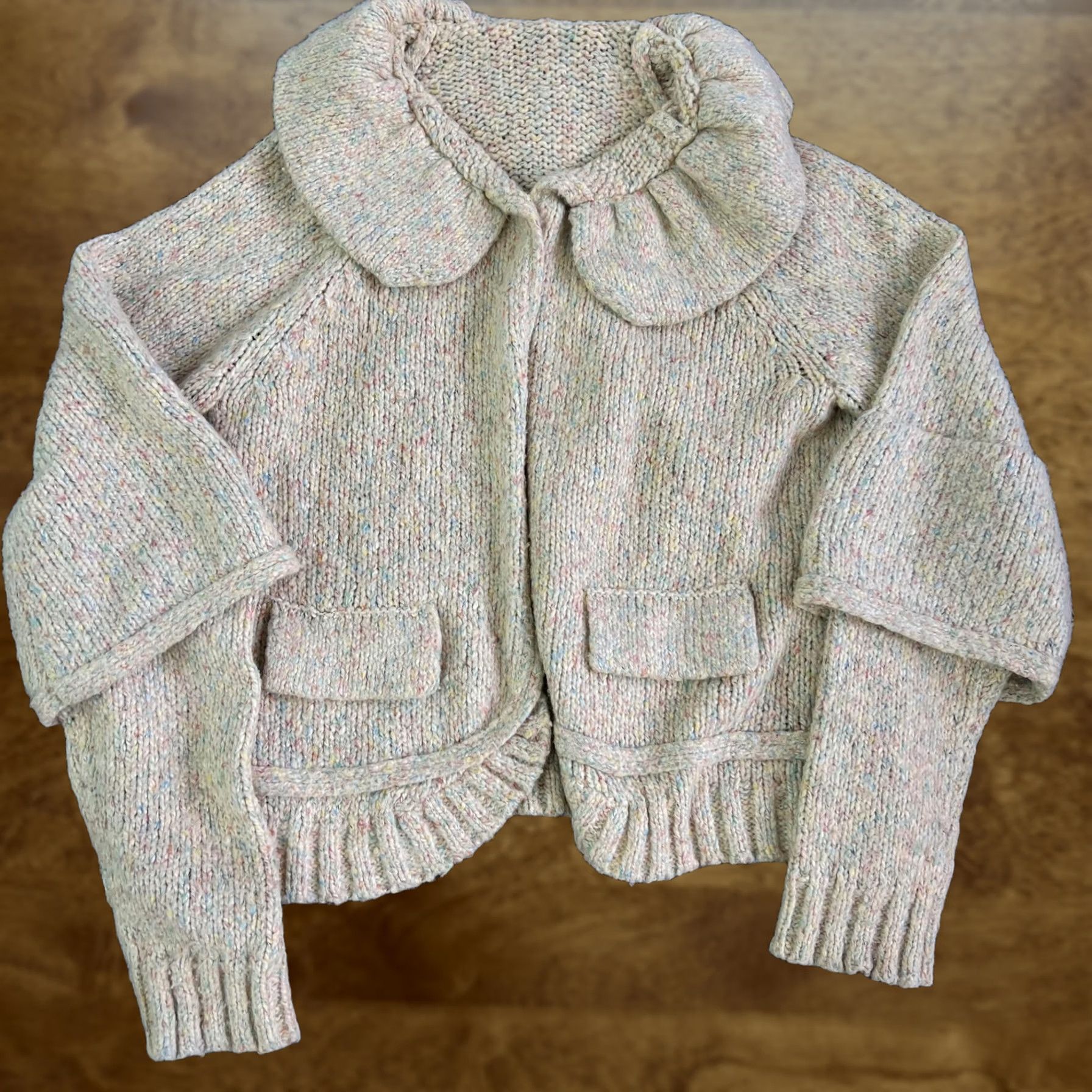 Vintage VINTAGE One Girl Who Serenity Cardigan Womens Small Beige Speckled Knit Cropped Cardigan Size S / US 4 / IT 40 - 1 Thumbnail
