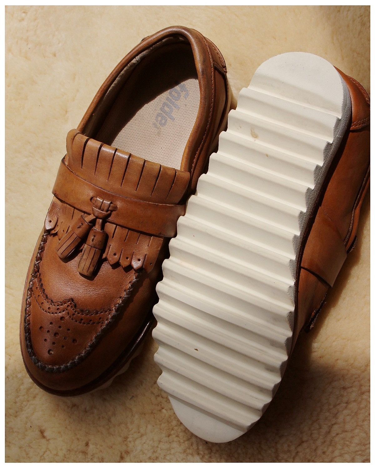 Vintage SS2015 FOLDER LEATHER KILTIE TASSEL LOAFERS WITH JAGGED SOLE Size US 8 / EU 41 - 2 Thumbnail