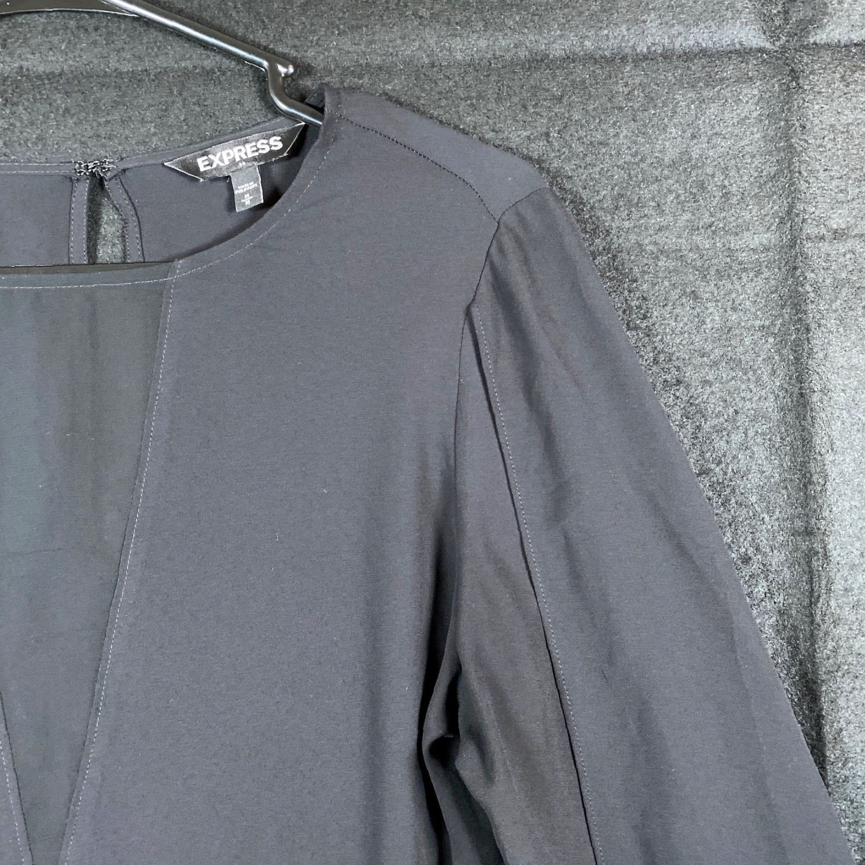 Express Express Blouse Black Sheer V Slit Open Long Sleeve Polyester Medium Women Size M / US 6-8 / IT 42-44 - 5 Thumbnail