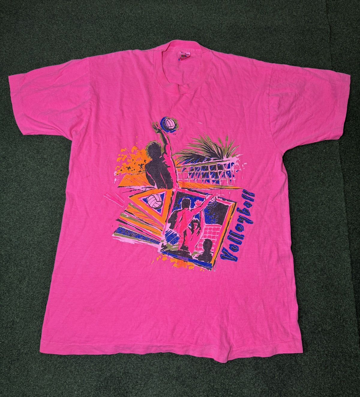 Fruit Of The Loom × Vintage Vintage 90s Beach Volleyball Summer Retro Cali XL T Shirt Size US XL / EU 56 / 4 - 1 Thumbnail