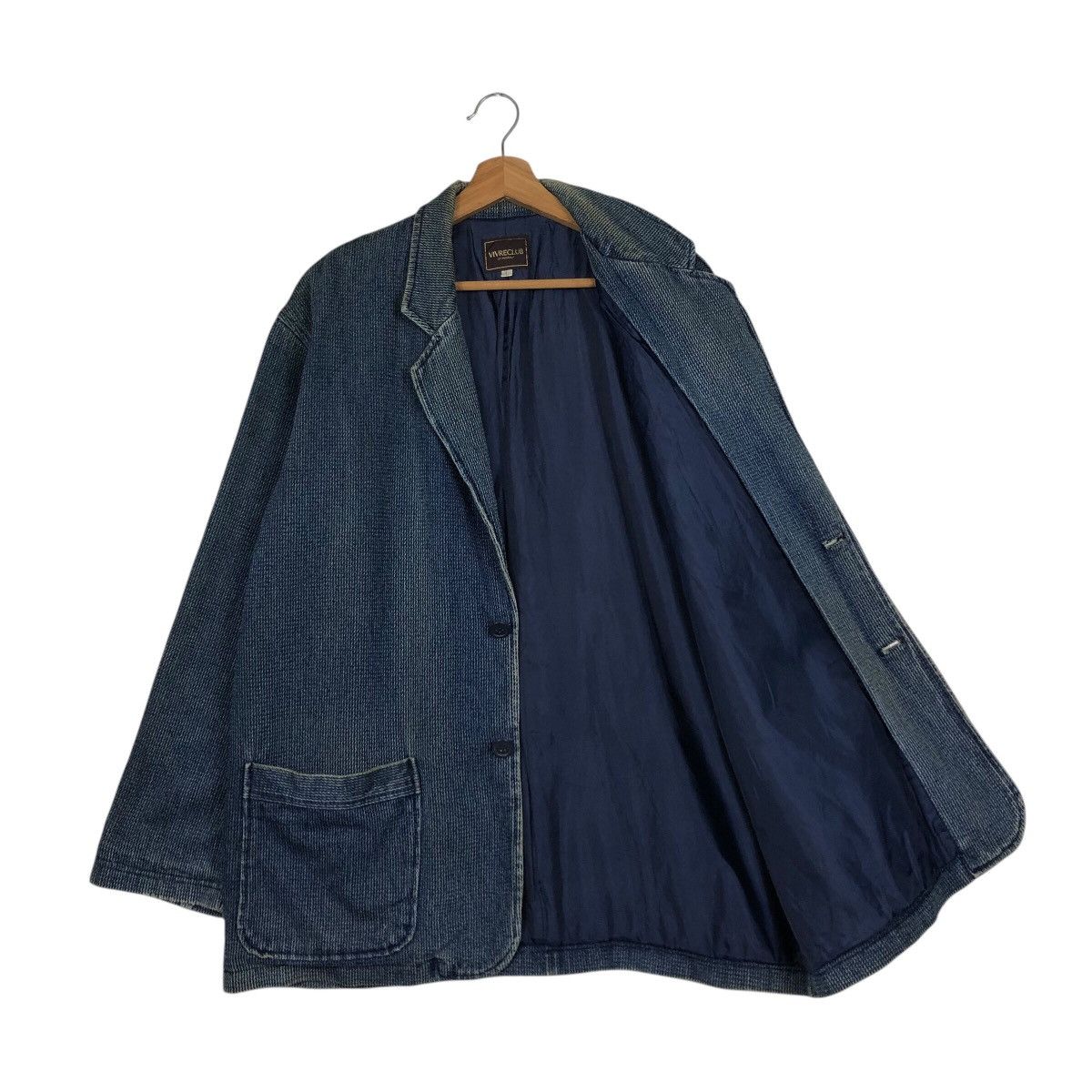 Indigo 📌Vintage Denim Indigo Chore Jacket Vivreclub Issey Miyake Size US L / EU 52-54 / 3 - 12 Thumbnail