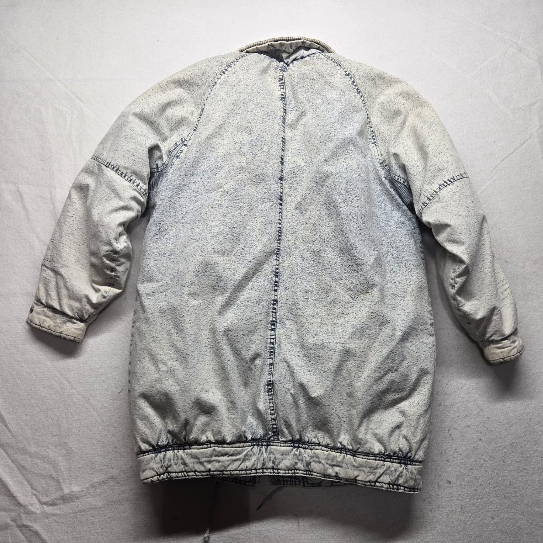 Vintage VINTAGE East West Acid Stone Wash Denim Coat Blue Jean Jacket Women's Med 80’s Size 32" / US 10 / IT 46 - 7 Thumbnail