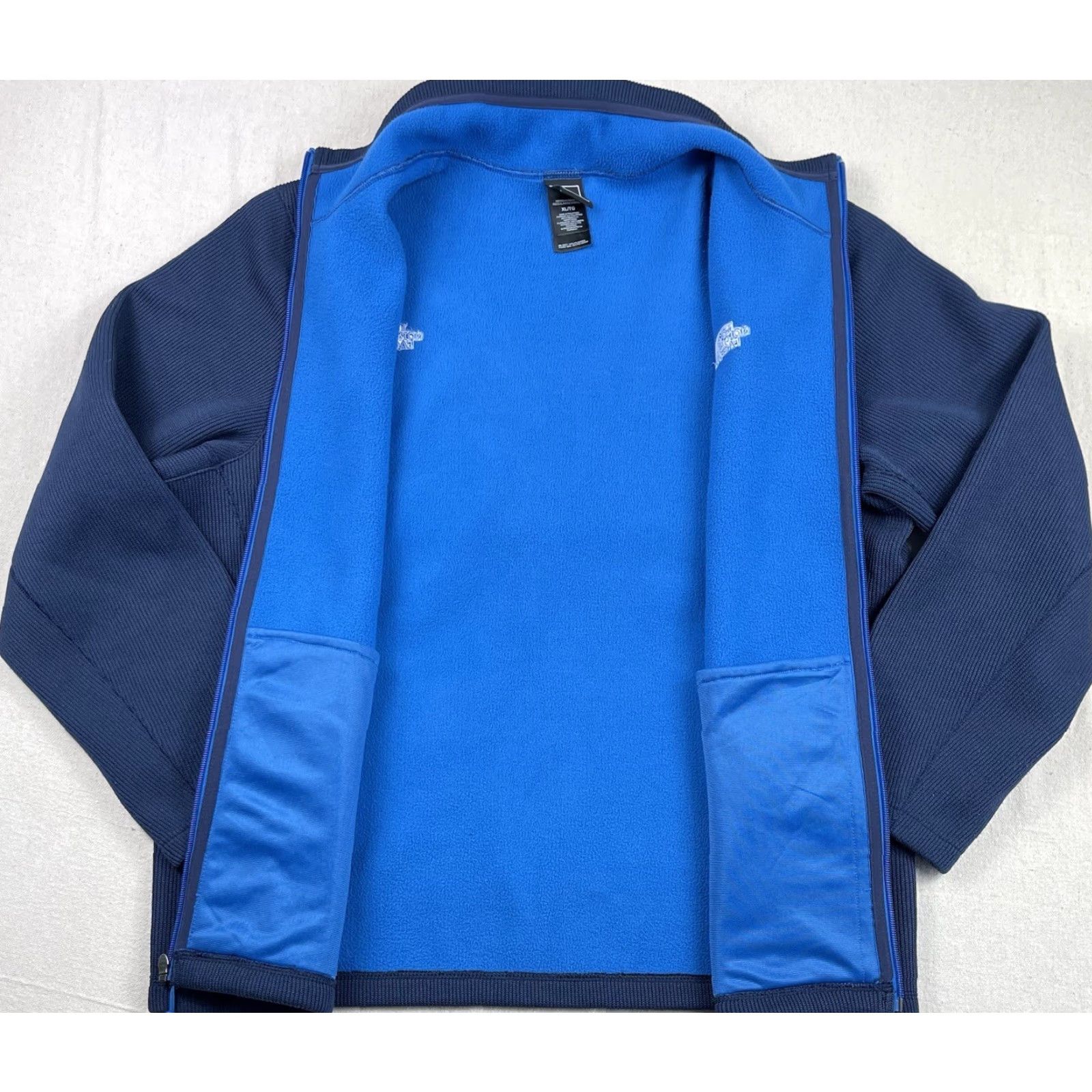 The North Face The North Face Mens XL Jacket Fleece Lined Full Zip Ski Heavy Knit Sweater Nice Blue Size US XL / EU 56 / 4 - 3 Thumbnail