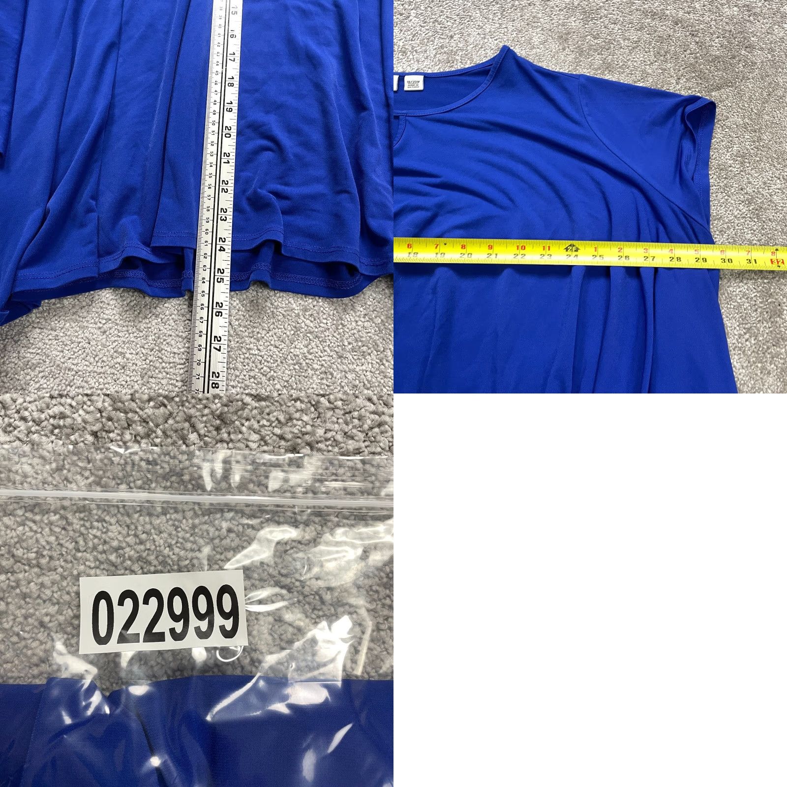 Vintage Cato Blouse Womens Plus 18/20W Royal Blue Key Hole Oversized Stretch Top Size 3XL / US 20-22 - 8 Thumbnail