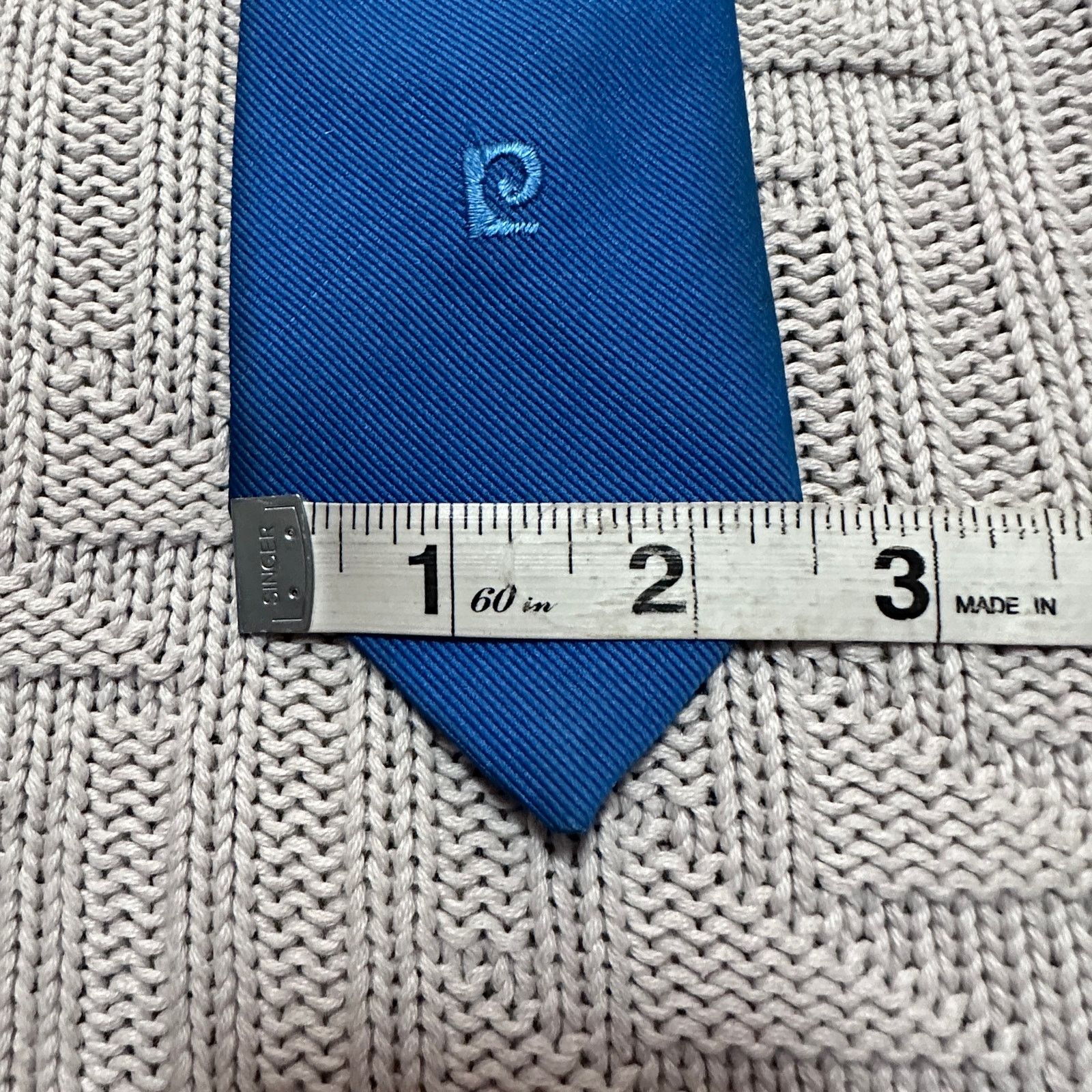 Pierre Cardin Vintage Pierre Cardin solid blue men's tie Size ONE SIZE - 5 Thumbnail