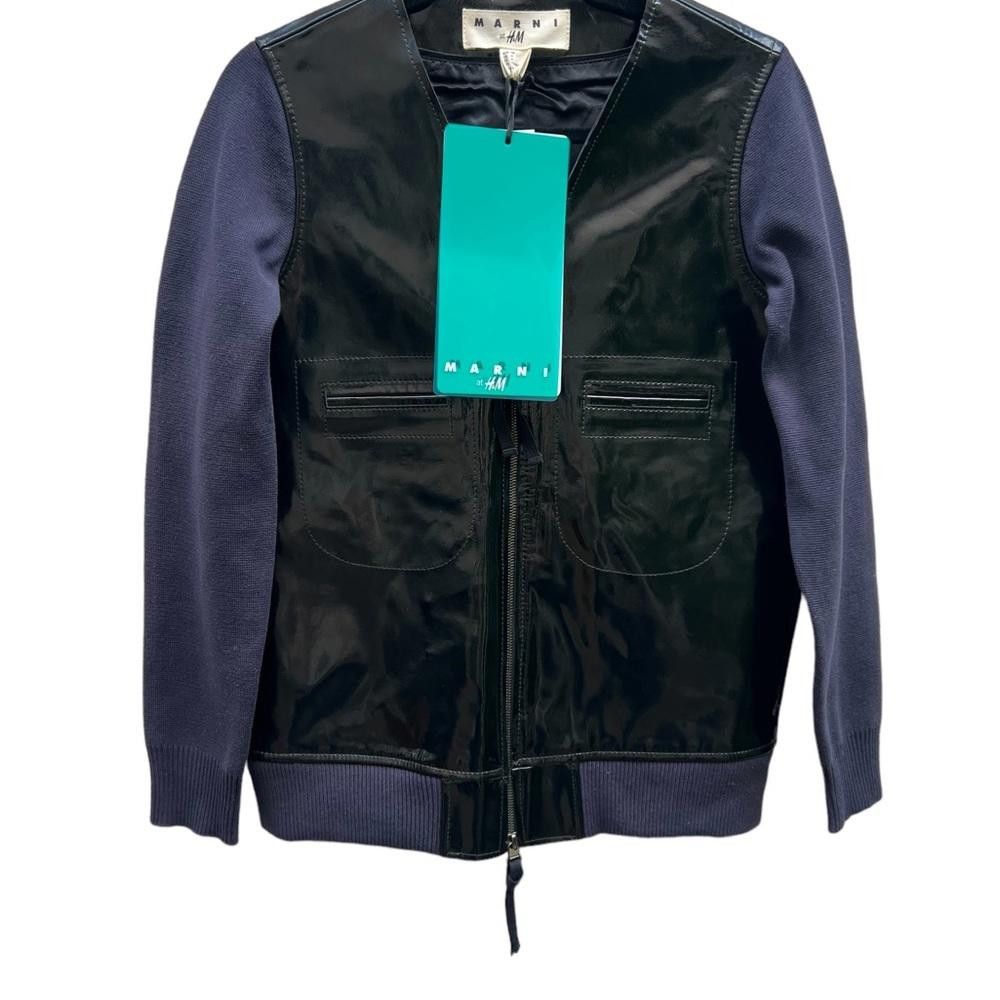 H&M × Marni Marni x H&M Patent Leather Bomber Jacket Size Small NWT Size M / US 6-8 / IT 42-44 - 5 Thumbnail