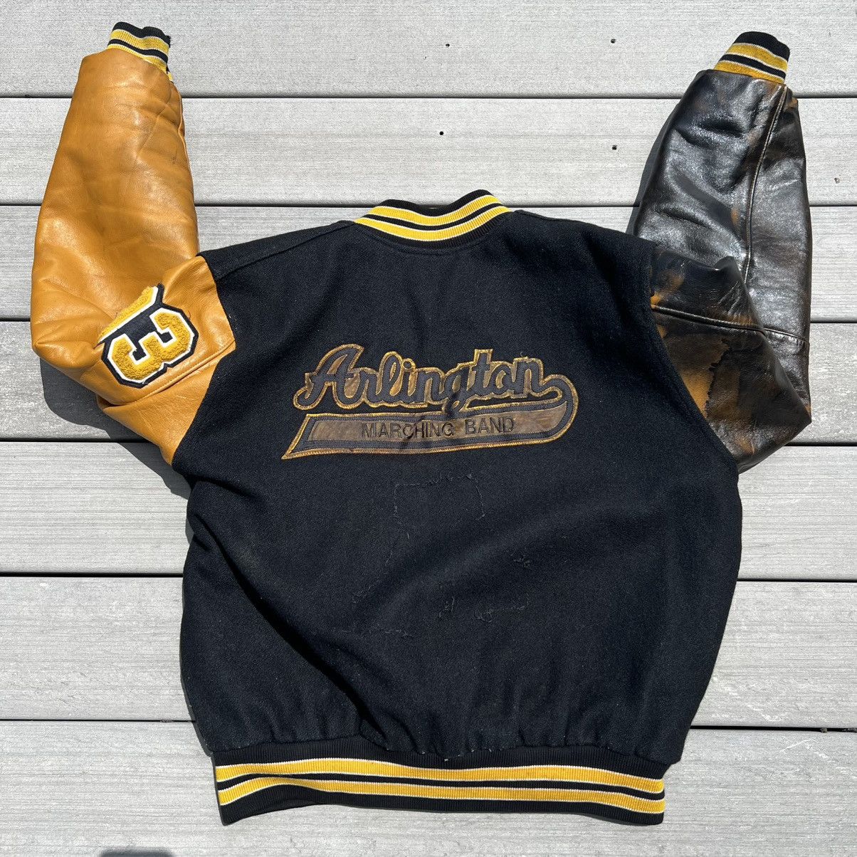 Vintage Vintage Varsity Jacket with Leather sleeves Size US L / EU 52-54 / 3 - 4 Thumbnail